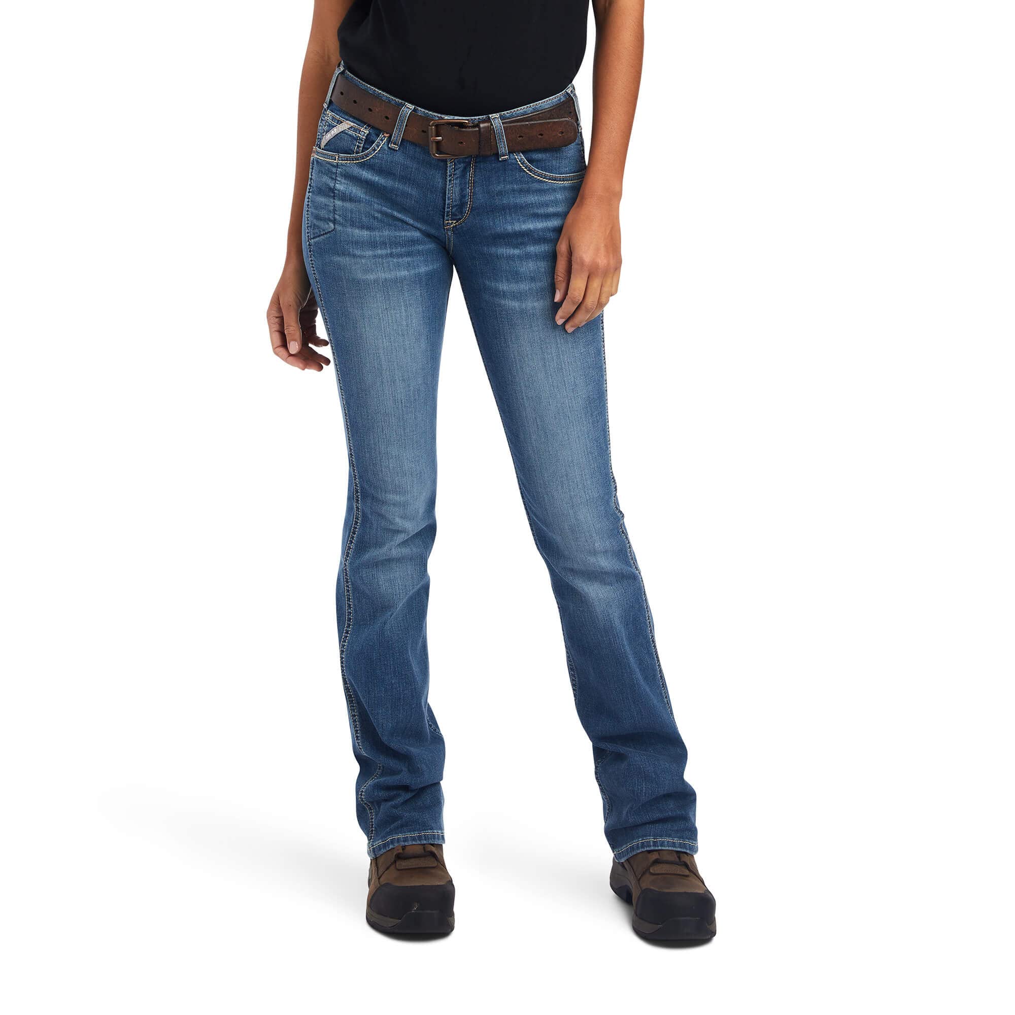 Ariat Women's Rebar Riveter Boot Cut Jeans - Western Denim Pants for Cowgirls & Rodeo Riding, Perfect for Work & Country Fashion