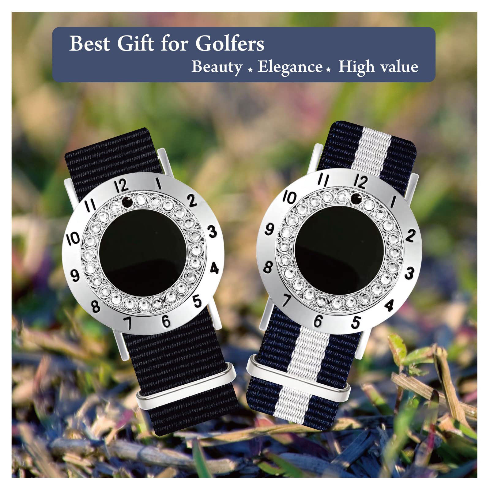 Golf Ball Marker with Stroke Counter Bracelet - Pearl Crystal Ball Marker for Women | Golf Accessories & Gifts | Perfect for Tracking Scores & Enhancing Your Golf Game