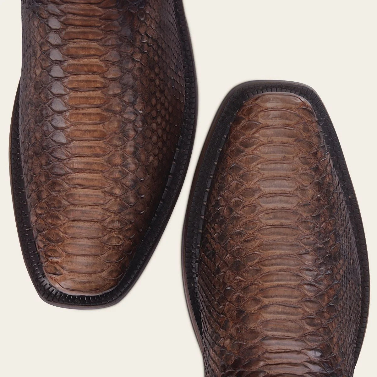 Men's Cuadra Almond Casual Cowboy Python Skin Zip Ankle Boots - Stylish Western Boots for Everyday Wear & Outdoor Adventures