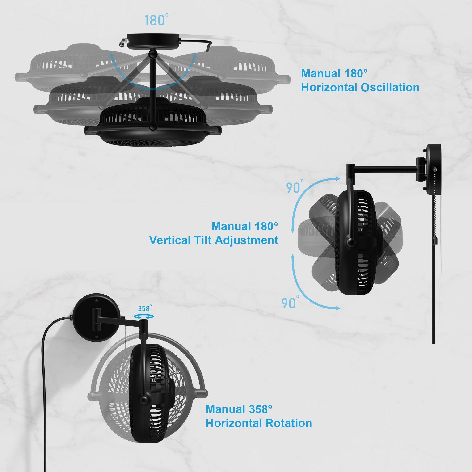 13 Inch Industrial Style Bathroom Ceiling Fan with Pull Chain - Waterproof Exhaust Fan for Bathroom, Laundry Room & Garage Ventilation