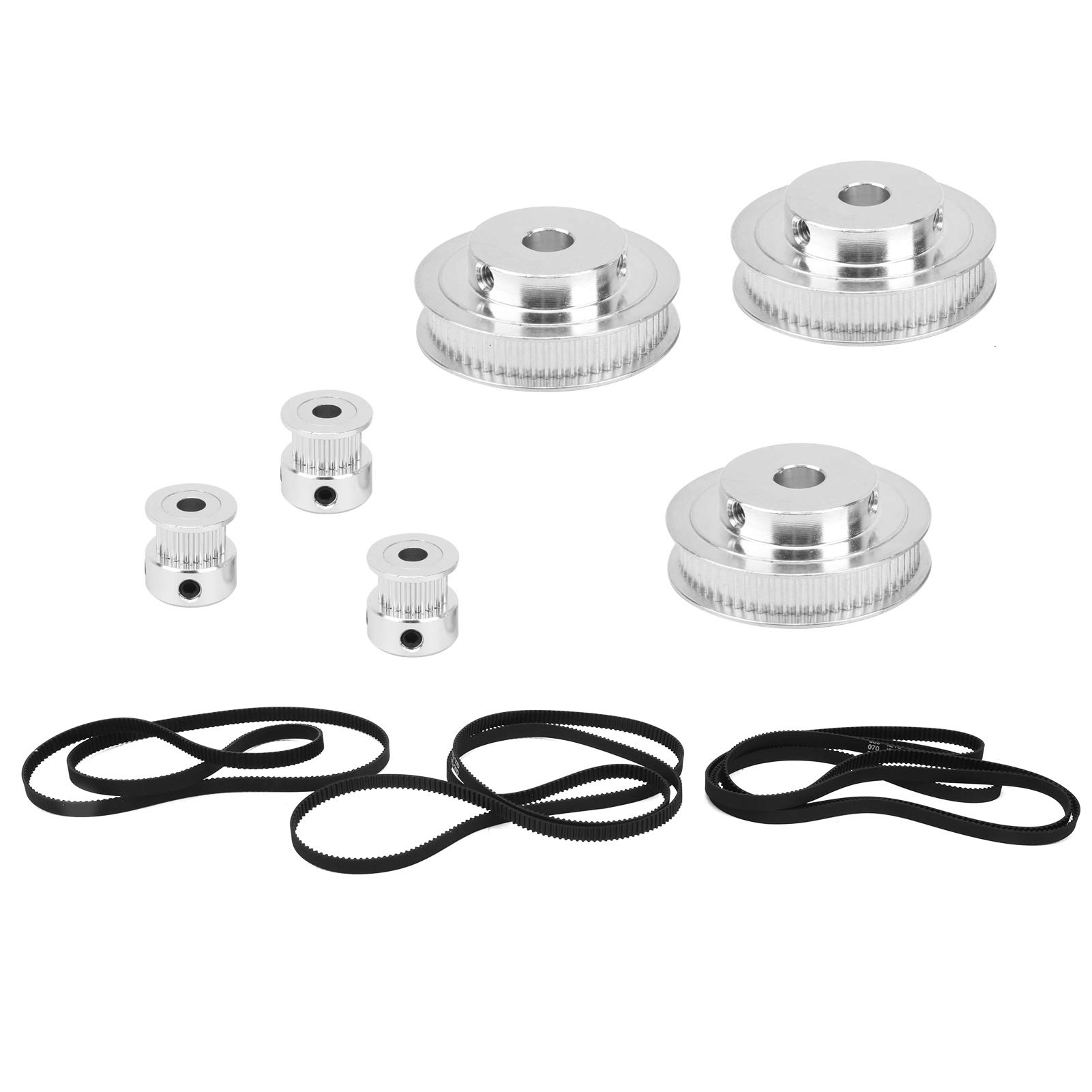 20 Teeth & 60 Teeth Aluminum Alloy Timing Belt Pulley 3 Sets - 2GT610/852/1220mm for Milling Machines, Gear Forming Machines & 3D Printers | High Precision CNC Machining Parts for Industrial Automation & DIY Projects
