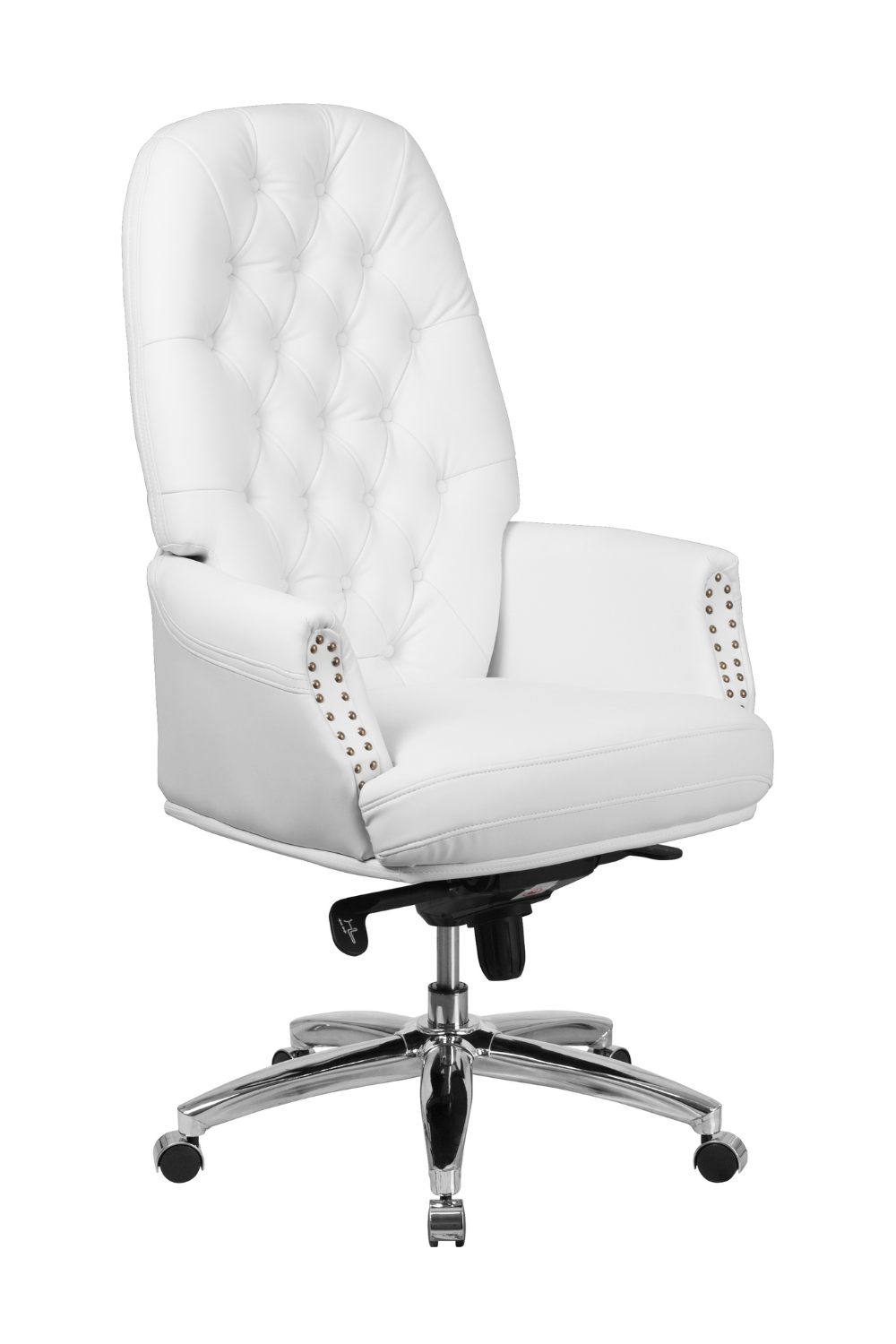 Premium Ergonomic High Back Executive Office Chair - FLASH Hansel Tufted Burgundy LeatherSoft Swivel Chair with Adjustable Arms for Home & Business Workspaces - Perfect for Long Hours of Comfortable Sitting in Office, Study or Gaming Setup