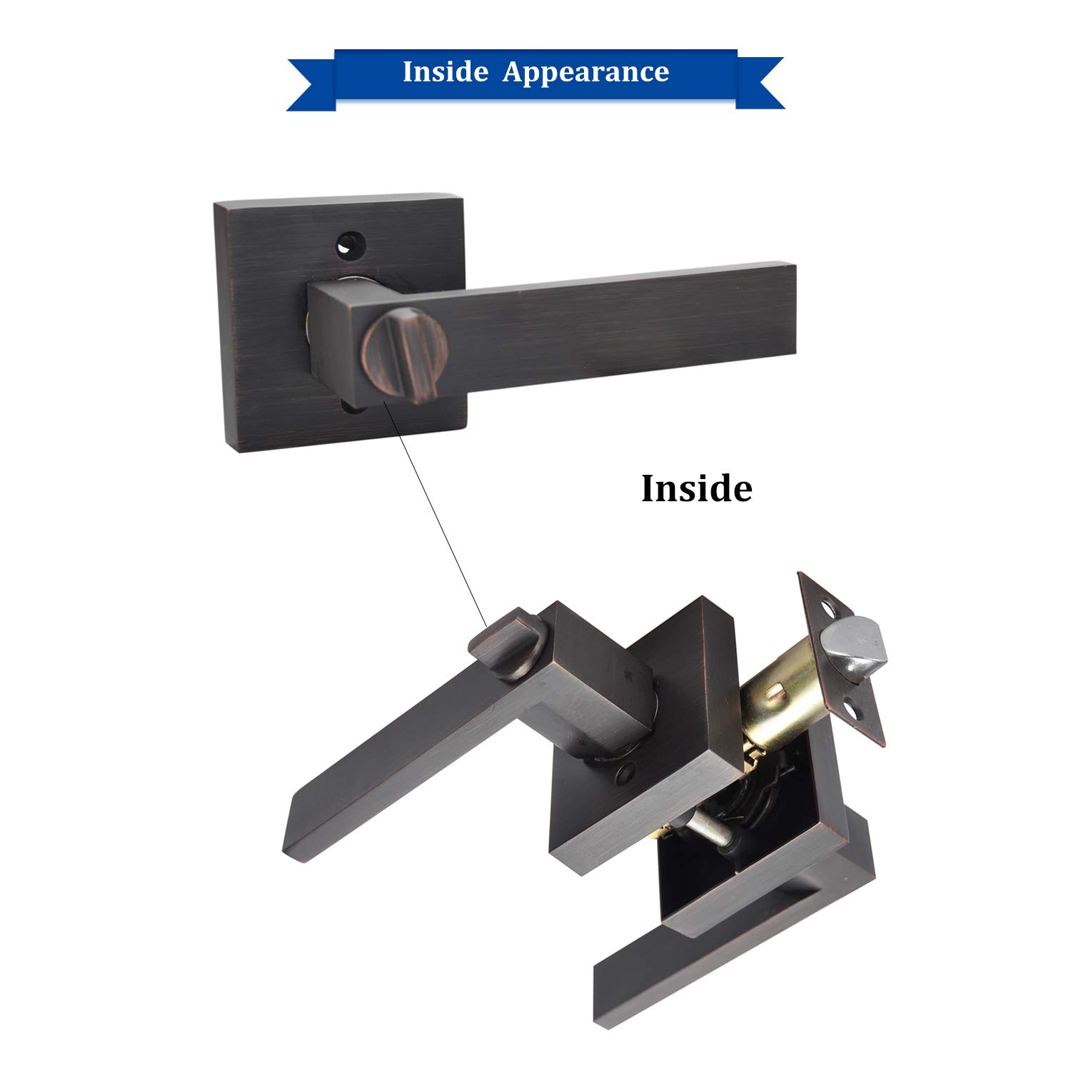 Heavy Duty Keyed Entry Lever Lock for Exterior Doors - Oil Rubbed Bronze Finish - Secure Front Entrance Door Handle - Perfect for Homes, Offices & Commercial Buildings