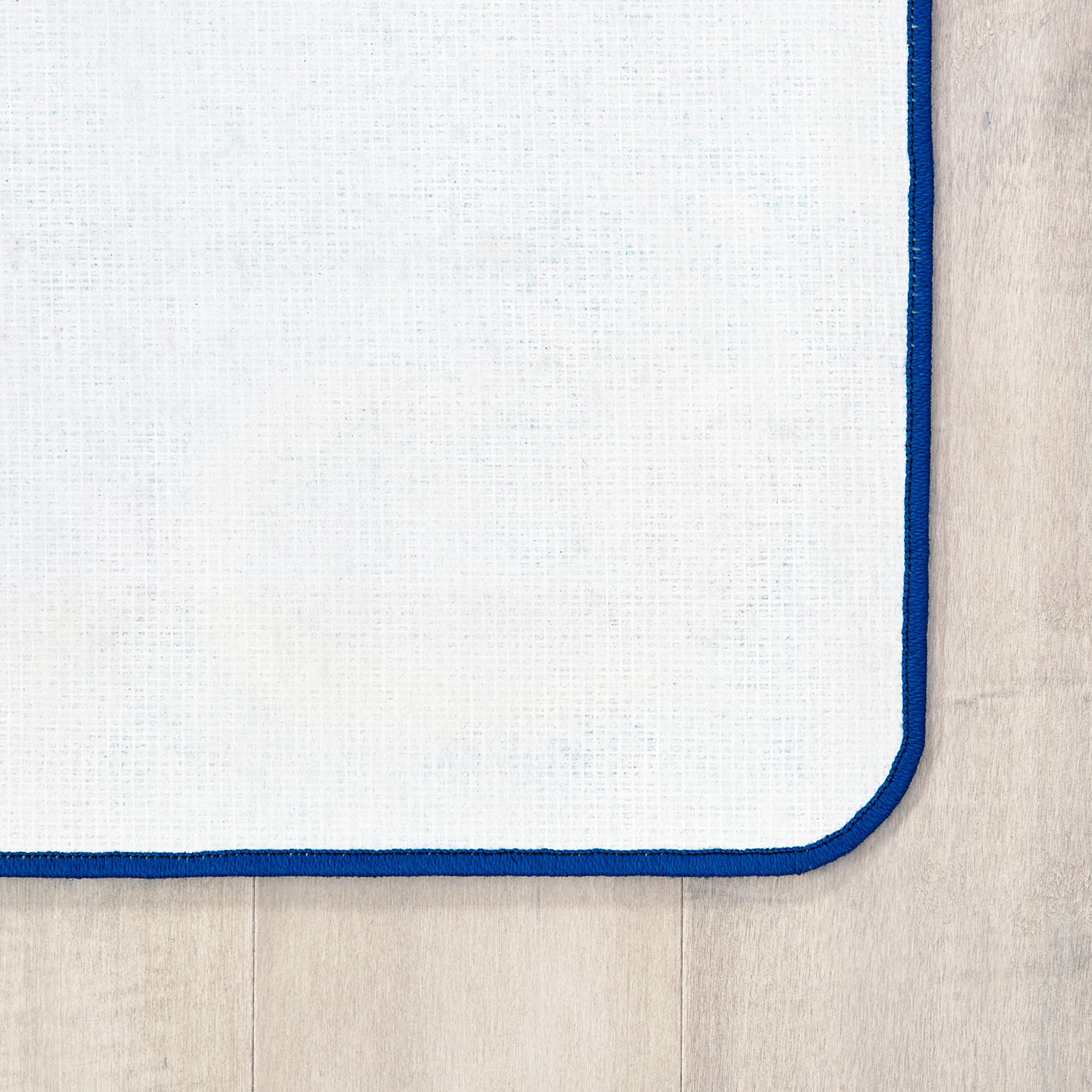 Kids Educational Carpet - 4ft x 6ft Blue Rectangle Classroom Rug with Pattern Blocks | Non-Slip Play Mat for Preschool, Daycare & Homeschool Learning Activities