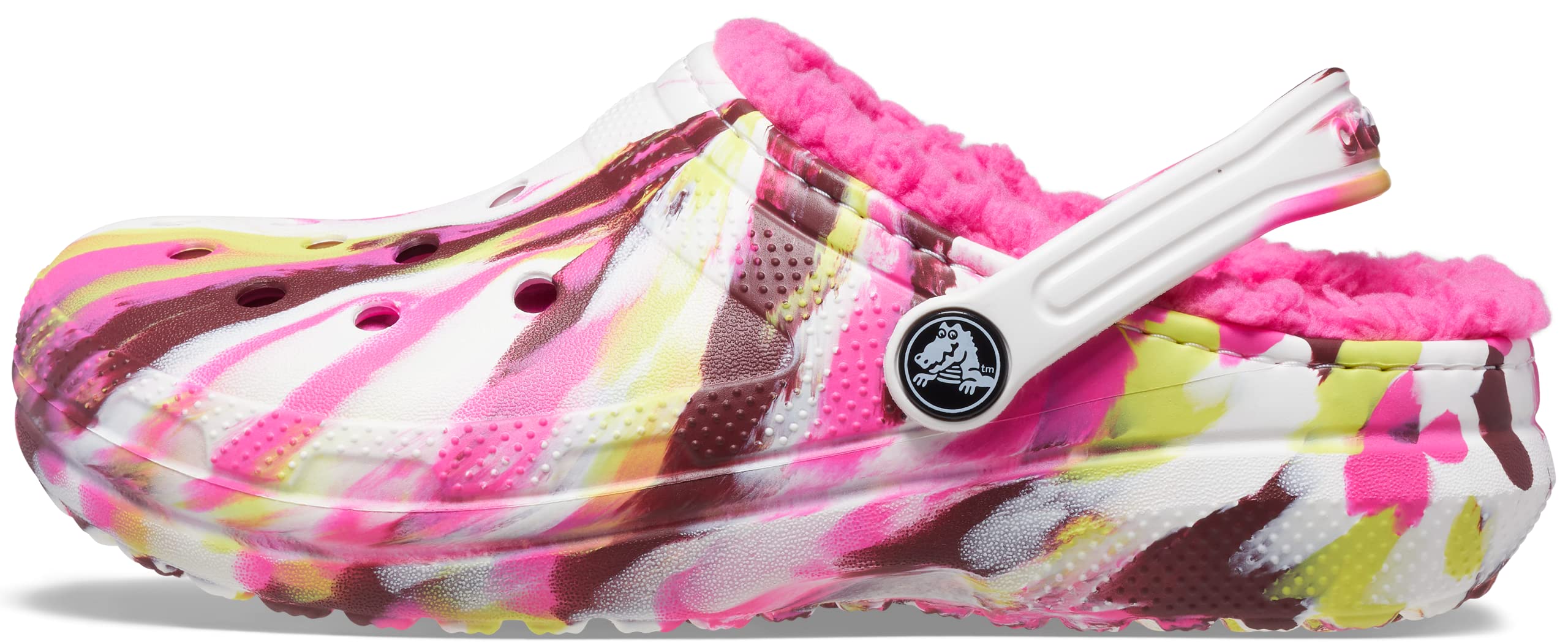 Crocs Classic Clog Kids Shoes - Electric Pink & Multi Color - Comfortable Lightweight Slip-On Clogs for Boys & Girls - Perfect for School, Playtime & Outdoor Activities