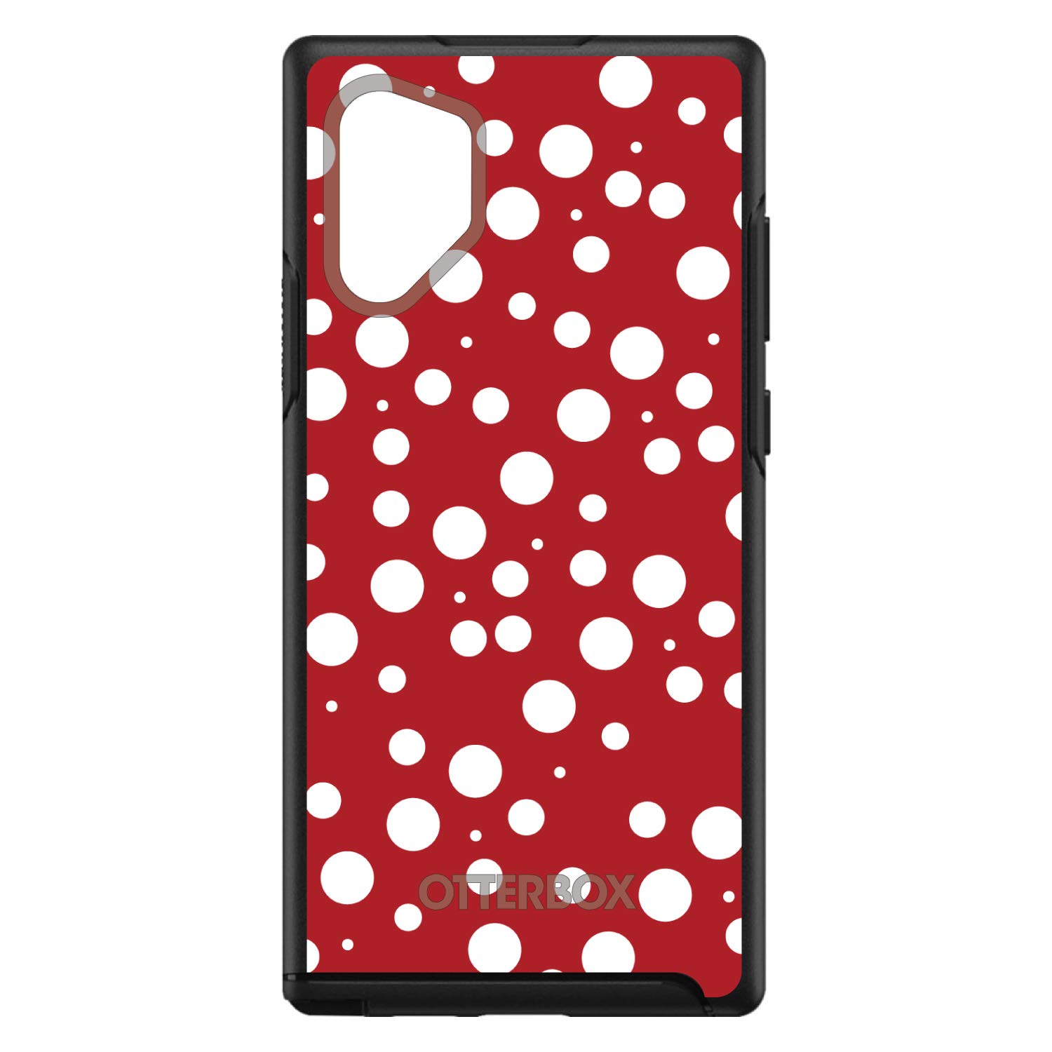 DistinctInk Samsung Galaxy Note 10 Plus Case (6.8 Inch) - Custom Black Protective Cover with Red White Polka Dot Design | Slim Fit, Shockproof Phone Case | Perfect for Work, Travel & Everyday Use