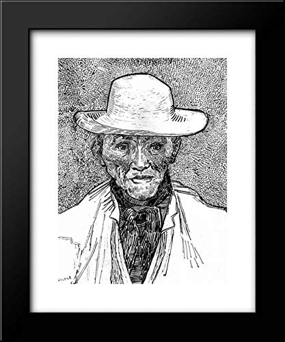 Vincent van Gogh Farmer With Straw Hat 20x24 Framed Art Print - Classic Oil Painting Reproduction for Home & Office Wall Decor