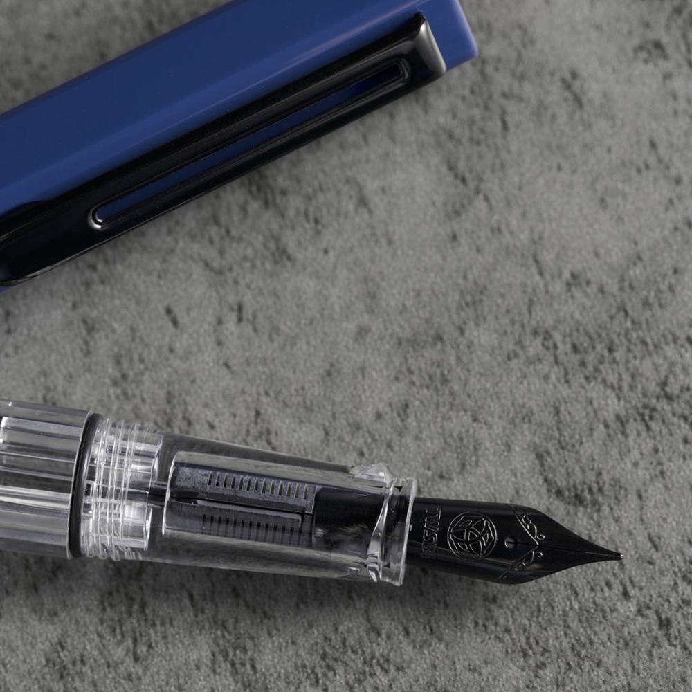 TWSBI Eco Slate Blue Fountain Pen with Onyx Black Nib - Premium Writing Instrument for Journaling, Note Taking & Calligraphy