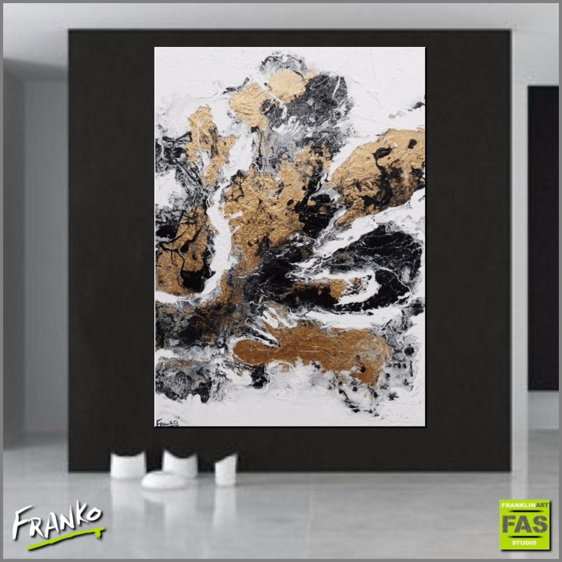 Inspirational Abstract Gold Wall Art - Modern Home Decor for Living Room, Bedroom & Office