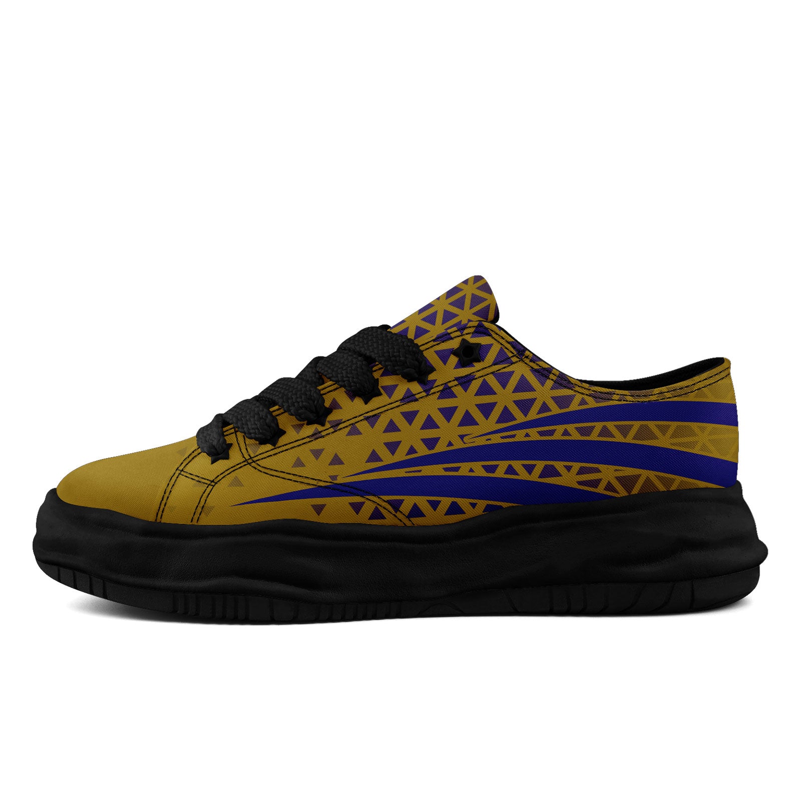 Custom Blue & Yellow Maryland Themed Personalized Sneakers - FN038 D023003 - Perfect for College Pride, Sports Fans & Unique Gifts