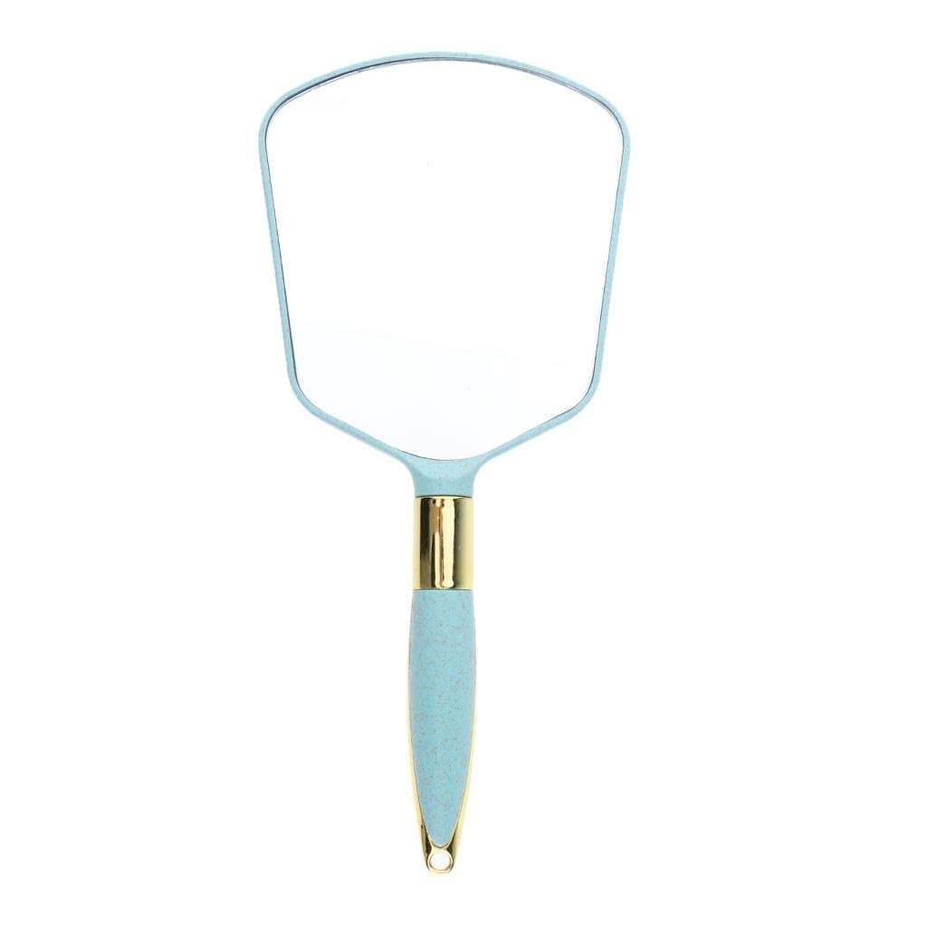 VMS INDIA PVC Handheld Makeup Mirror - Compact Travel Cosmetic Mirror for Home, Salon & On-the-Go (Blue) | Perfect for Vanity, Makeup Application & Travel Essentials
