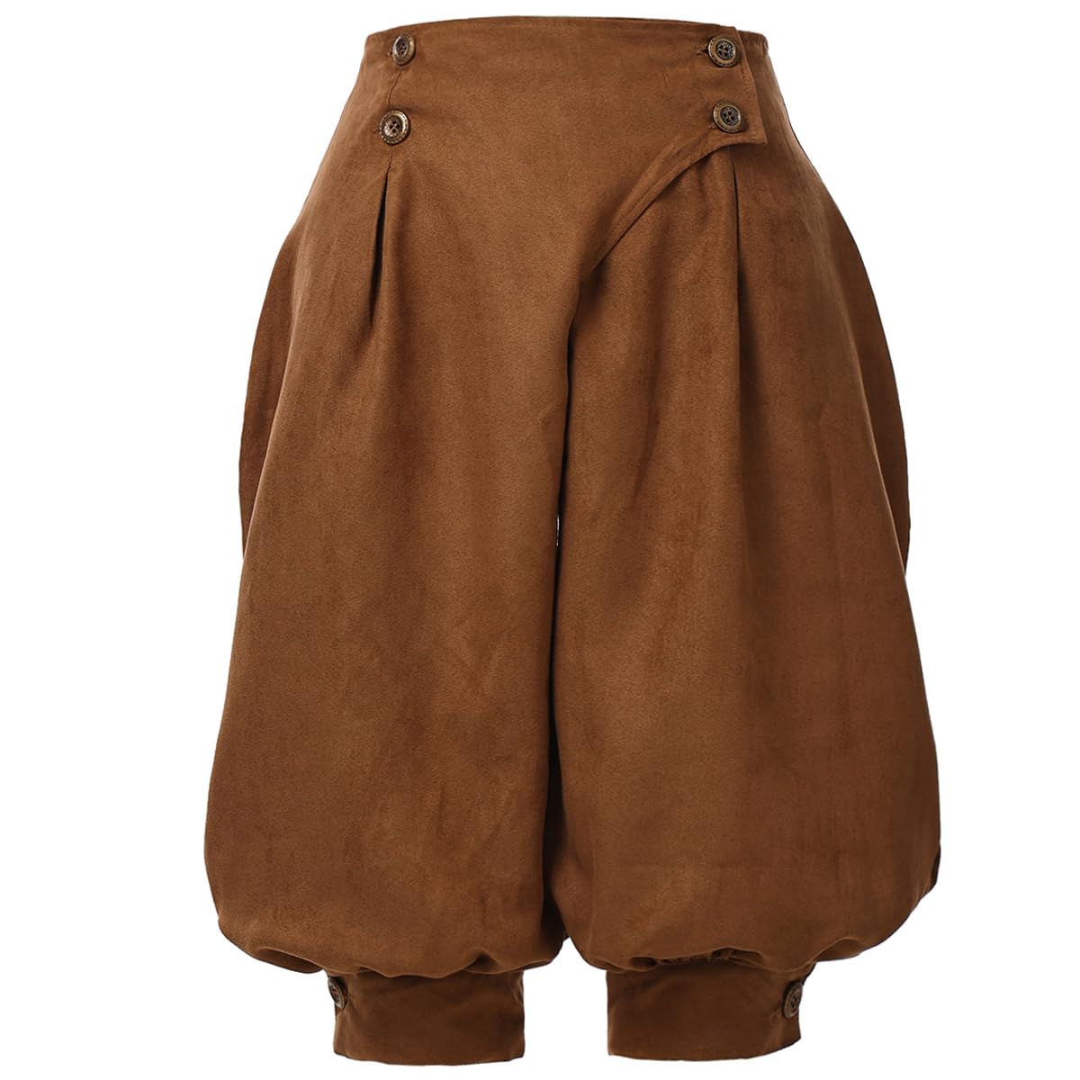 GRACEART Women's Renaissance Pants - Pirate Style Suede High Waist Medieval Trousers with Double Breasted Design | Perfect for LARP, Cosplay, Renaissance Fairs & Historical Reenactments