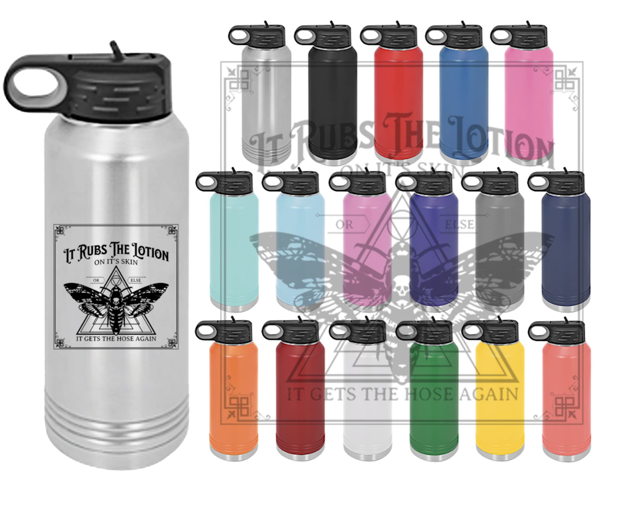 20 oz. Maroon Vacuum Insulated Stainless Steel Thermos - The Silence of The Lambs Themed Water Bottle with 