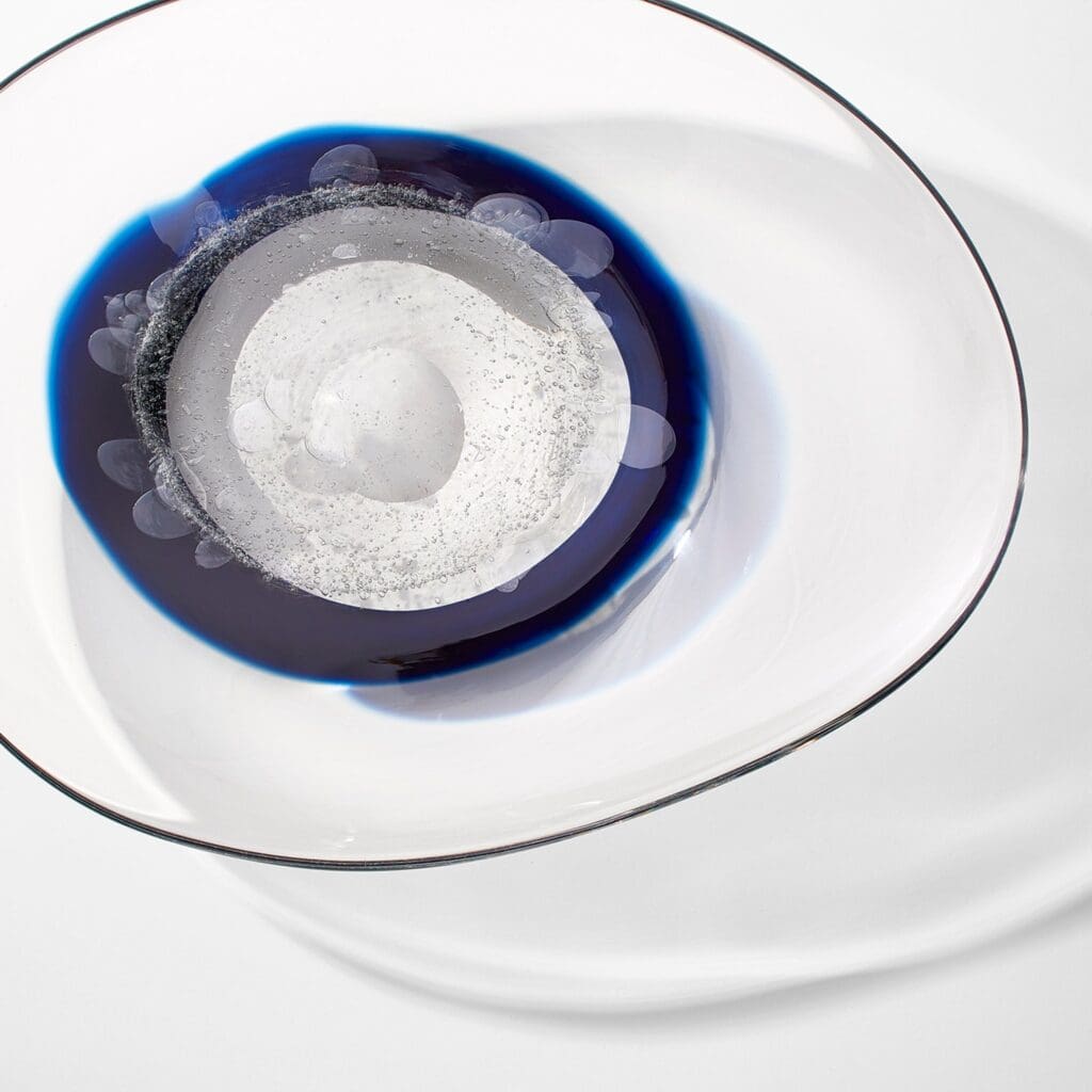 Cyan Design 11251 Silicone Nova Plate - Clear and Cobalt Blue Durable Serving Dish for Appetizers, Desserts & Entertaining | Dishwasher Safe & Shatterproof