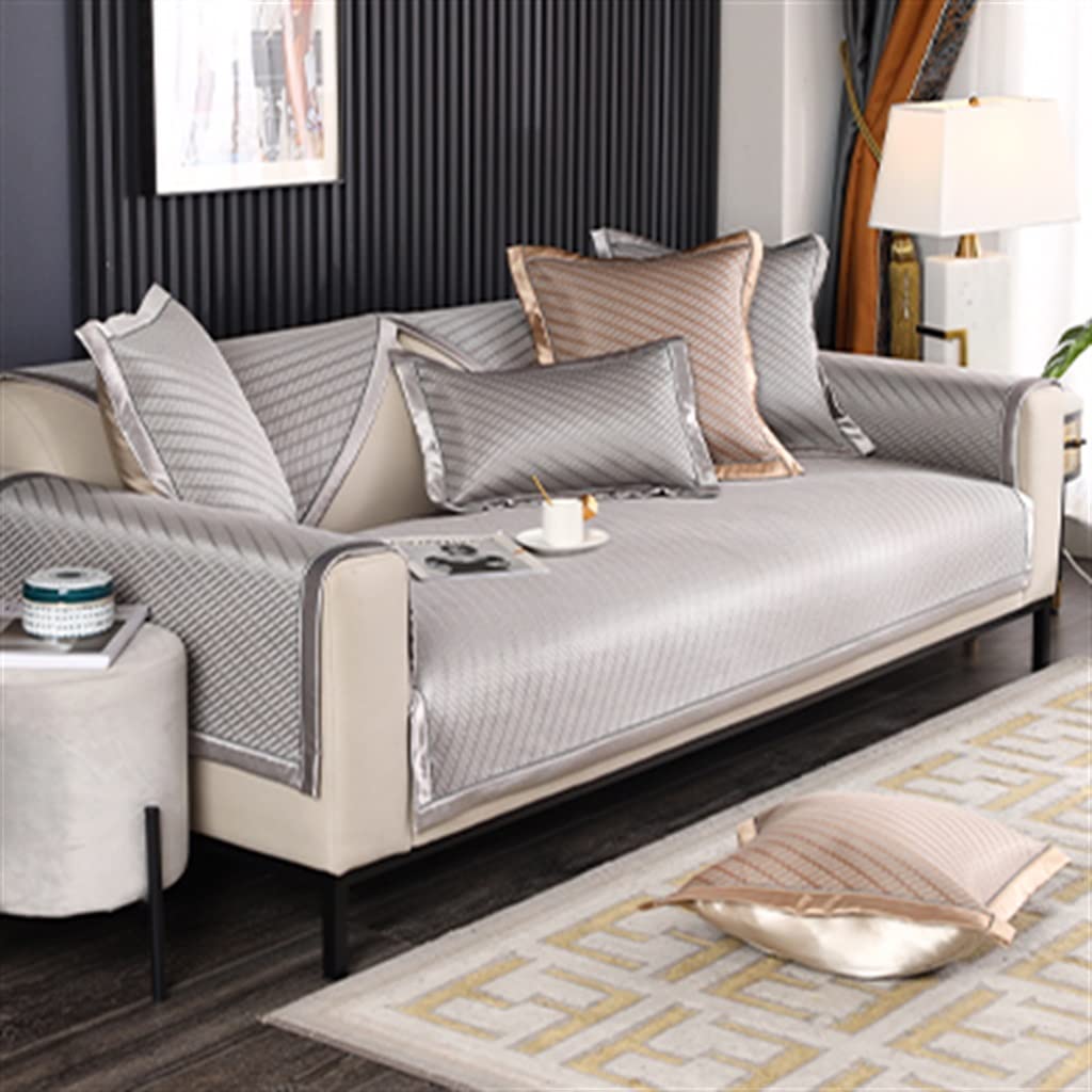 XWWDP Summer Ice Silk Sofa Cushion - Breathable Cooling Seat Pad - 90x120cm Modern Universal Cover for Living Room, Bedroom, Office (Color A) - Perfect for Hot Weather & Home Decor
