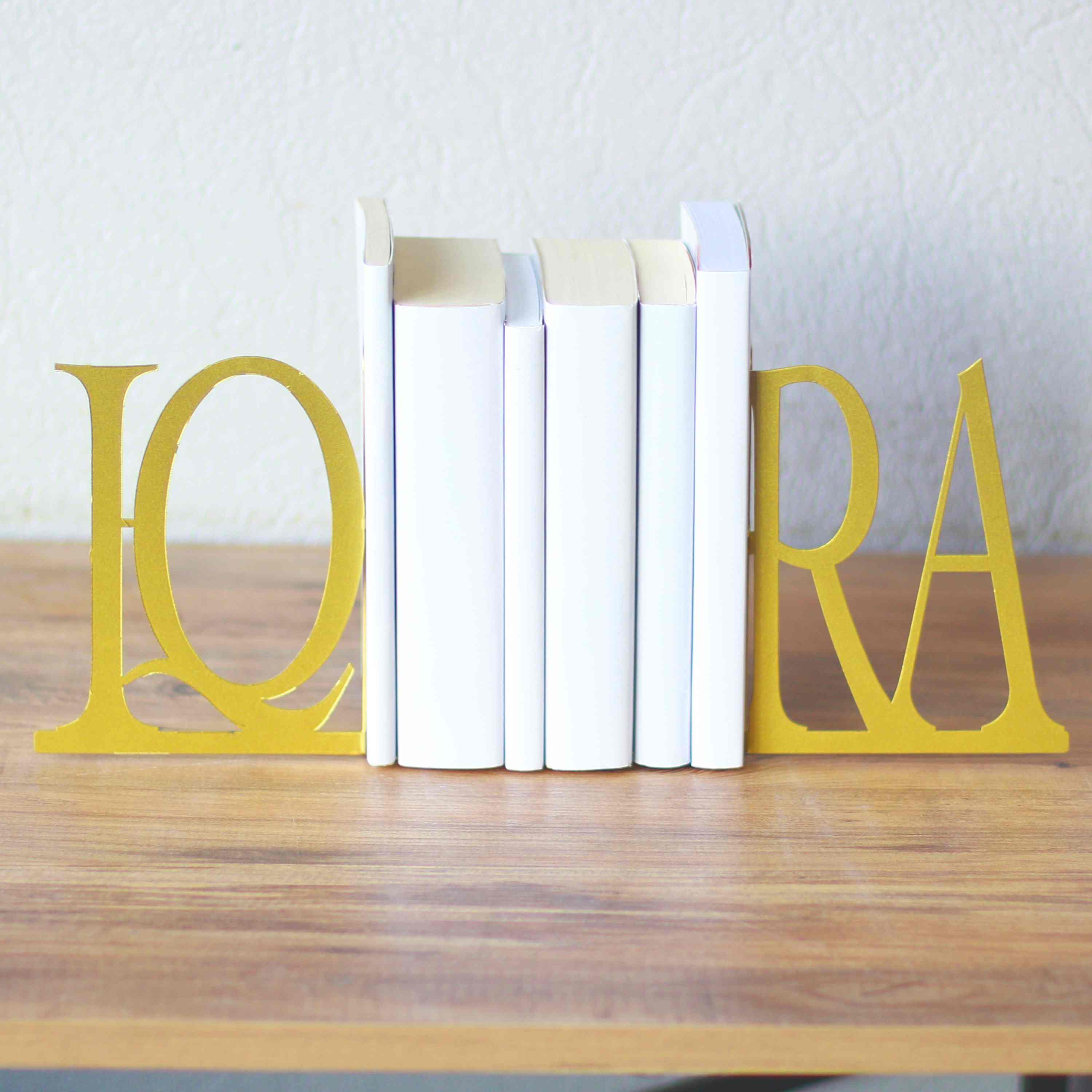 Elegant Ikra Bookend with Latin Calligraphy - Islamic Home Decor for Bookshelves & Office Organization