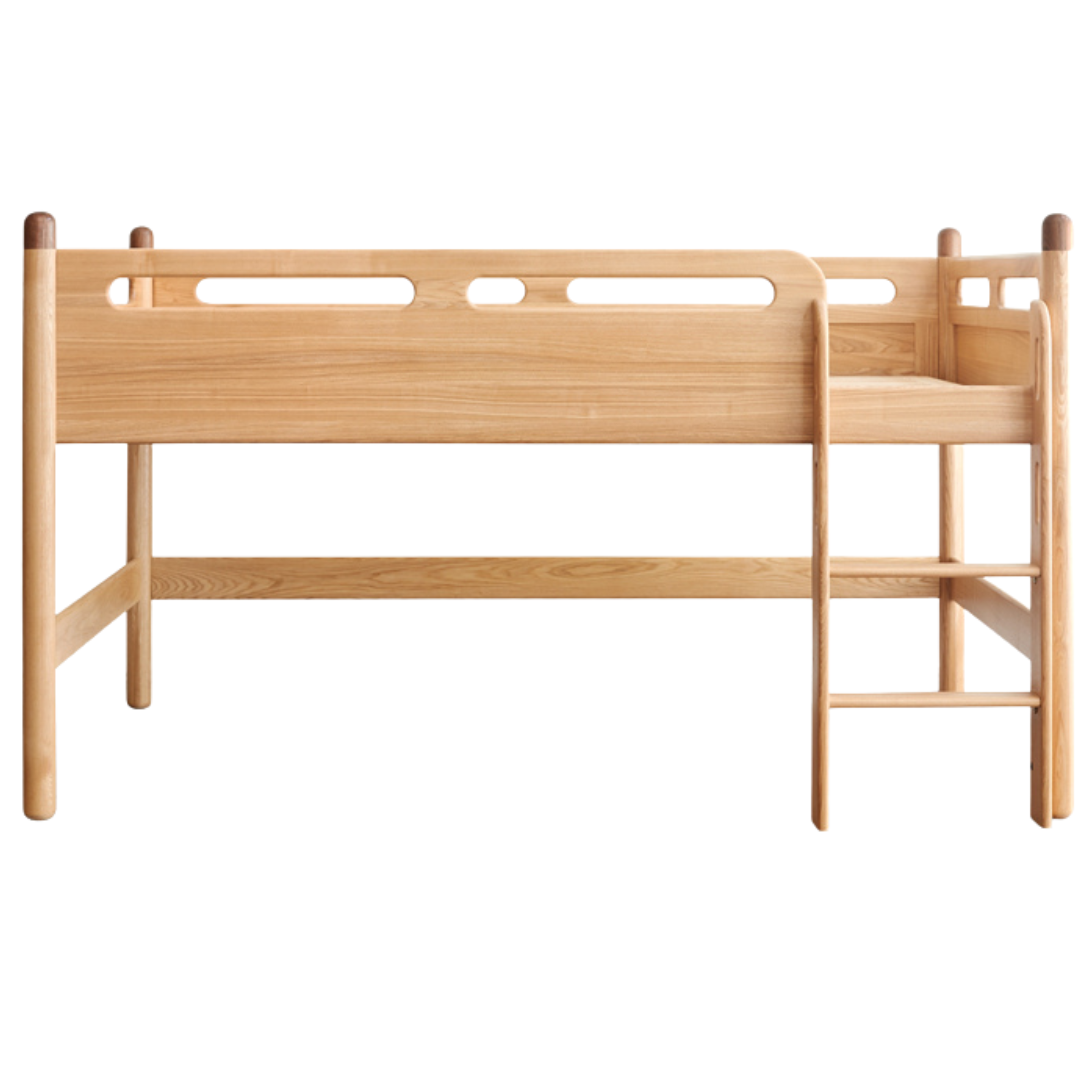 Natural Wood Color Ladder style oak mid-high bed