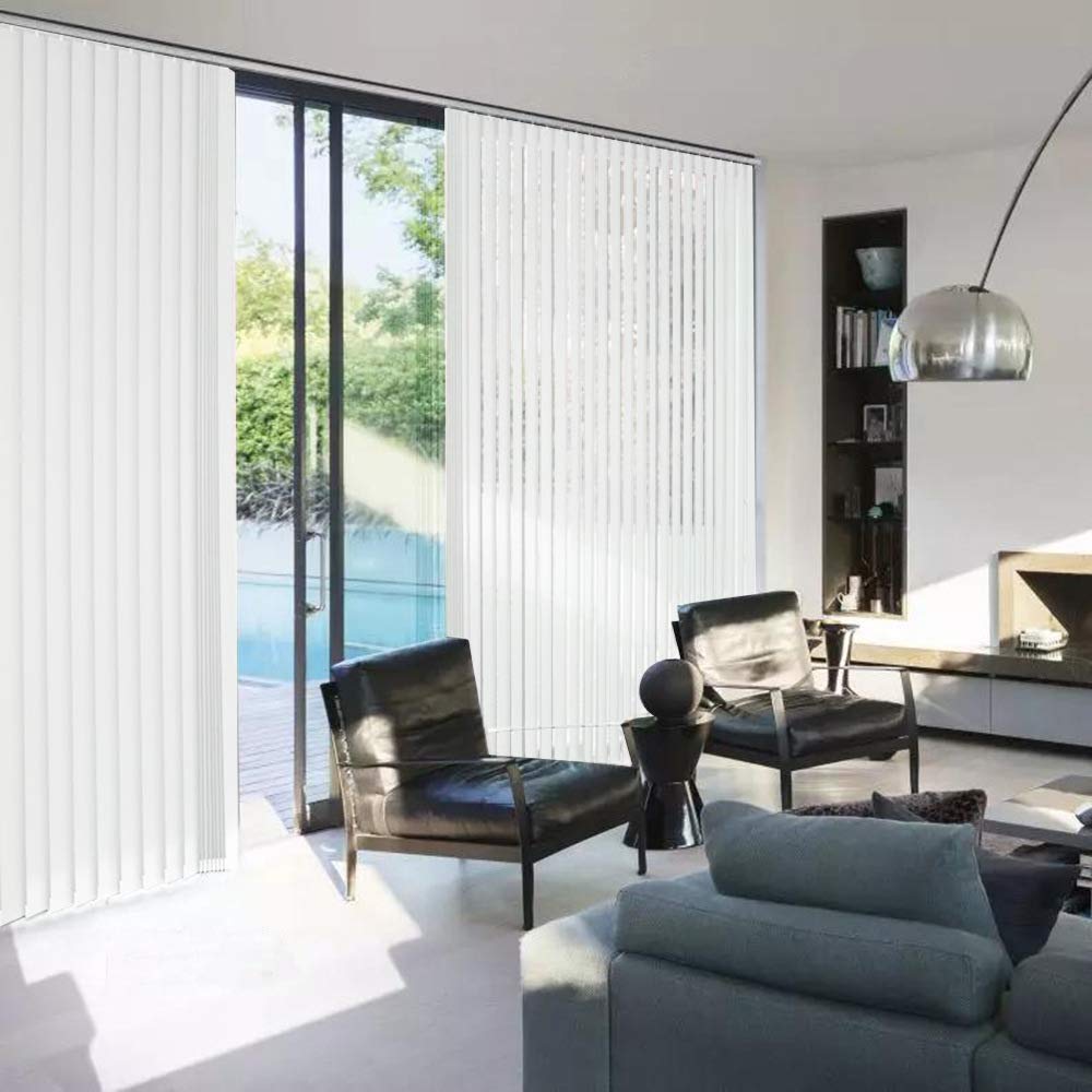LETAU 100% Blackout Cordless Vertical Window Shades - 3 Inch Slat Fabric, Thermal Insulated & UV Protection for Energy Saving - Perfect for Living Room, Bedroom & Office Decor