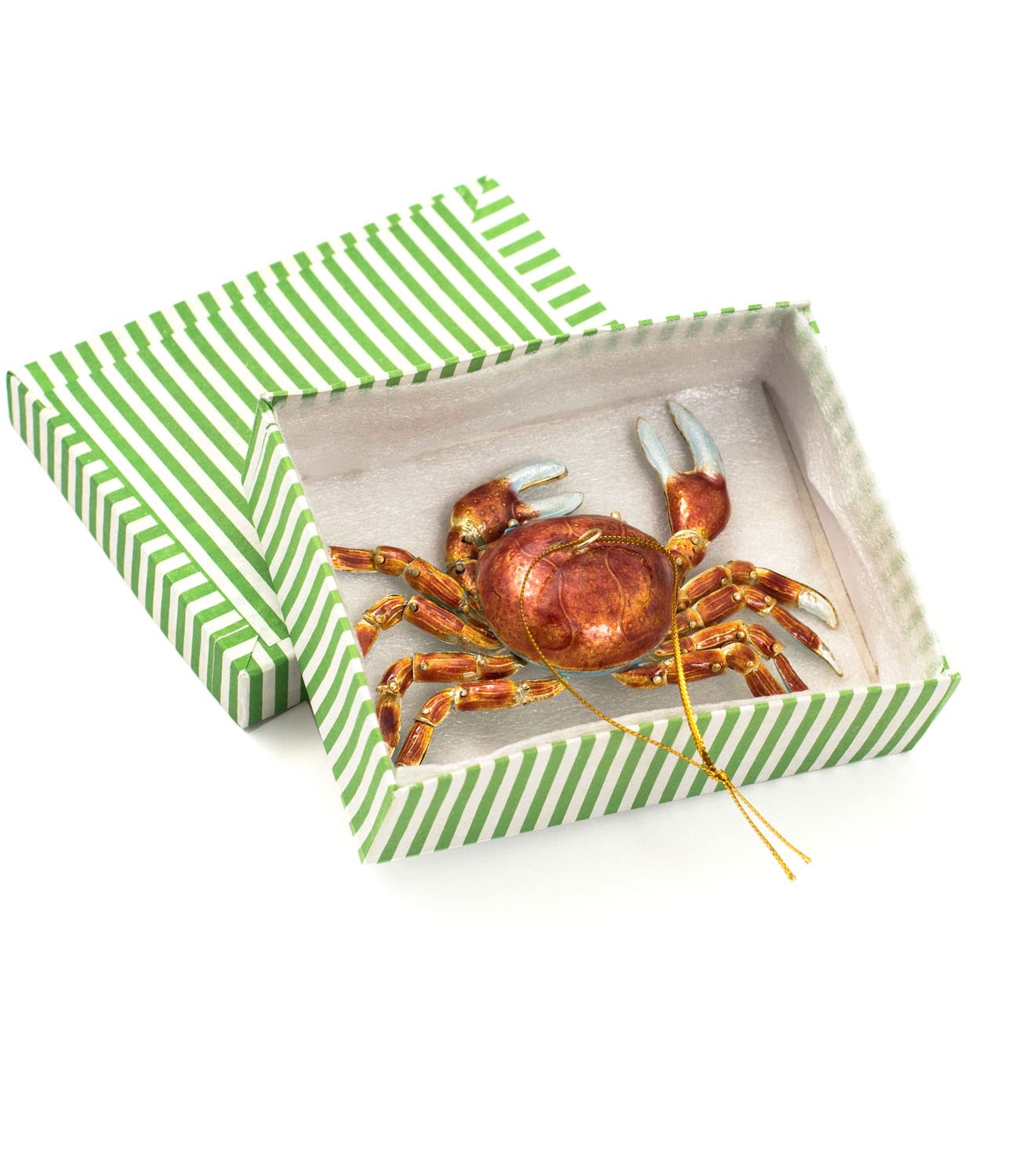Handmade Cloisonne Articulated Red Crab Hanging Ornament - Chinese Art Decor for Home, Office & Gifts | Perfect for Christmas Tree, Wall Decor, Feng Shui Display