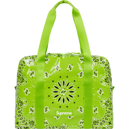 Supreme Bandana Print Small Duffle Bag - Waterproof Travel Duffel Bag for Gym, Camping & Weekend Getaways - Green