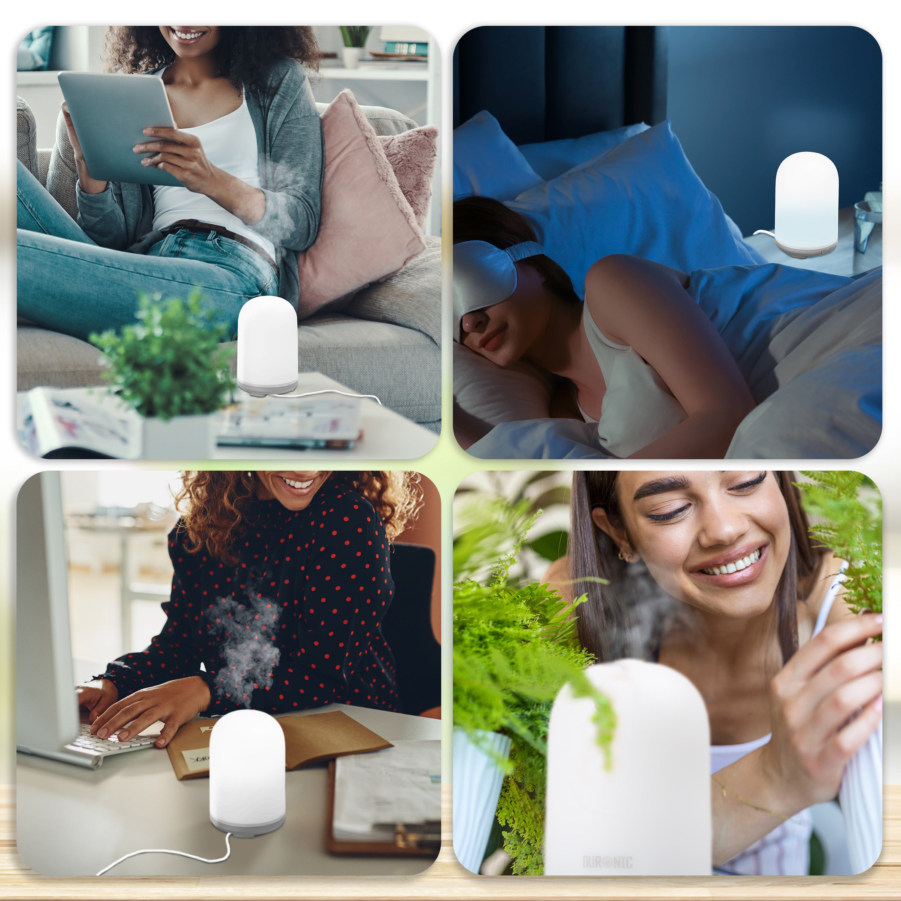 Duronic AD13 100ml Ultrasonic Essential Oil Diffuser - 7 Color LED Aromatherapy Diffuser with Auto Shut-Off | Perfect for Home, Office, Bedroom & Spa | Creates Relaxing Ambiance for Sleep, Yoga & Stress Relief