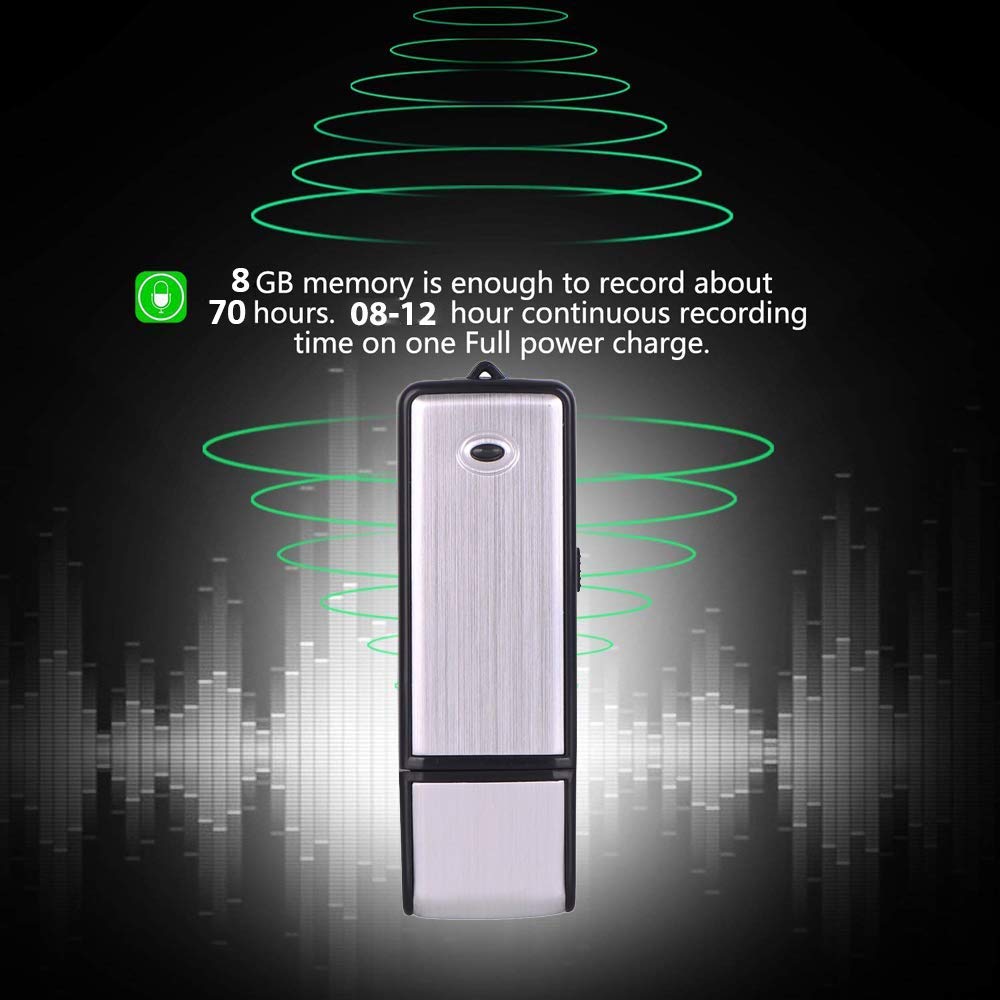 M S TECH 8GB USB Pen Drive Voice Recorder - 120 Hours Clear Audio Storage, Hidden Spy Device for Meetings, Lectures & Interviews | Portable Mono Recording Device for Business & Education