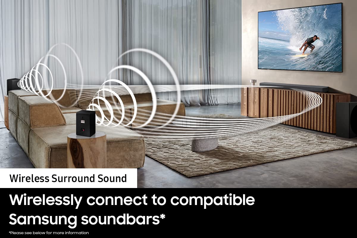 Samsung HW-Q60C 3.1ch Soundbar with Wireless Subwoofer & Dolby Atmos | SWA-9200S 2.0Ch Wireless Rear Speakers | Immersive Home Theater Audio for Movies, Gaming & Music (2023 Model)