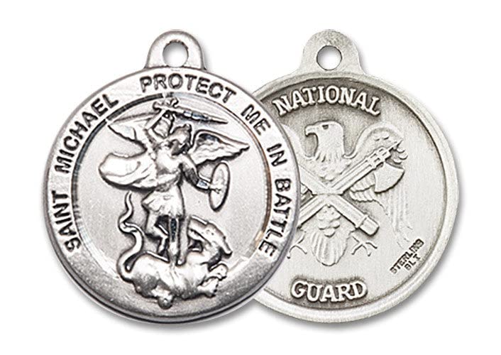 St. Michael National Guard Medal Pendant Necklace - Made in USA - Military Gift for Soldiers, Veterans & Law Enforcement - Perfect for Ceremonies, Memorials & Everyday Wear
