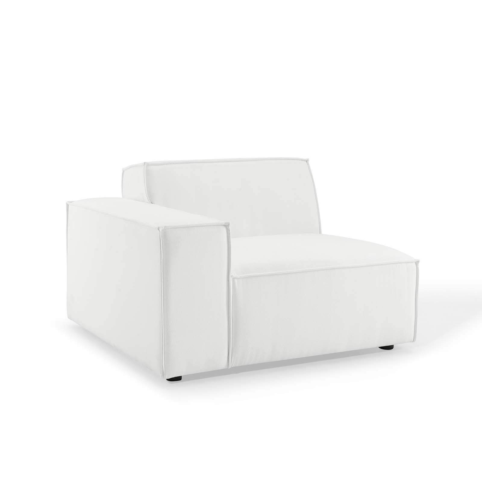Modway EEI-4111-WHI 2-Piece White Sectional Sofa Set - Modern L-Shaped Couch for Living Room, Apartment & Small Spaces - Comfortable Fabric Sleeper Sofa with Reversible Chaise