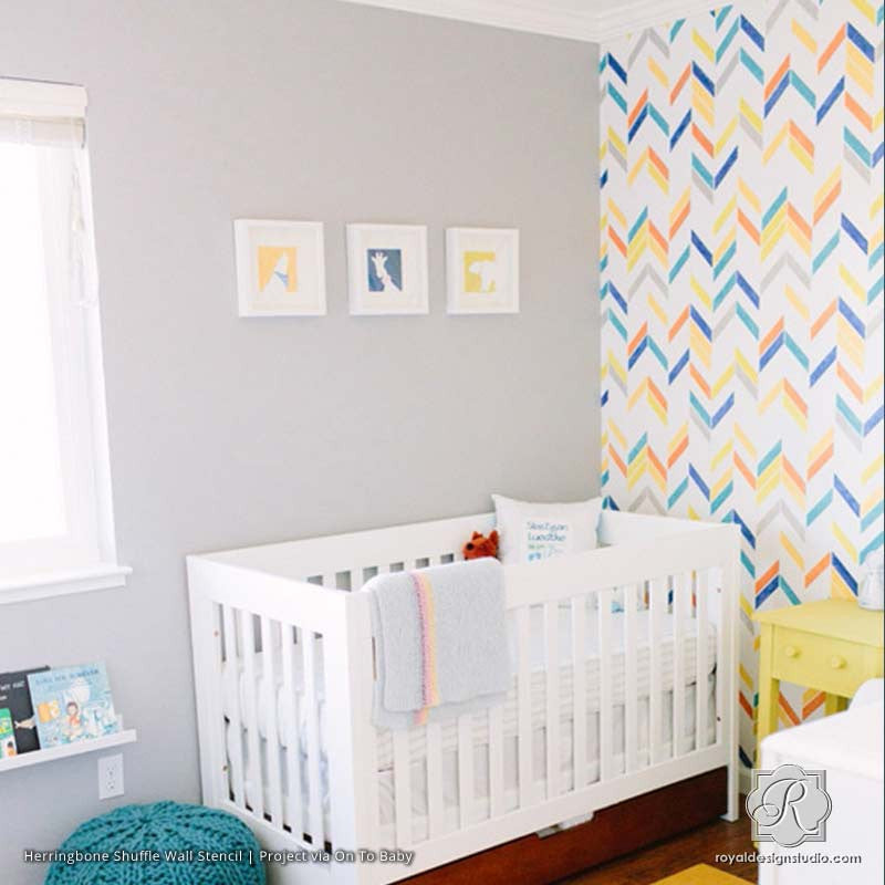 Herringbone Pattern Wall Stencil - DIY Home Decor for Creative Wall Painting & Accent Walls - Perfect for Living Rooms, Bedrooms & Nursery