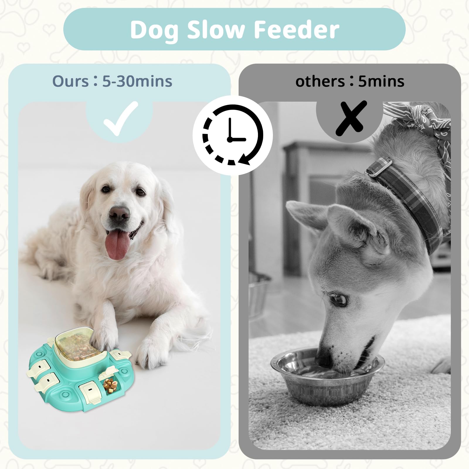 Interactive Dog Puzzle Toys for Smart Dogs - Treat Dispensing Enrichment Toy with Replacement Cover | IQ Training & Brain Stimulation Games for Puppies | Slow Feeder Puzzle for Pet Anxiety Relief | Perfect for Indoor Play, Mental Exercise & Boredom Buster (Blue)