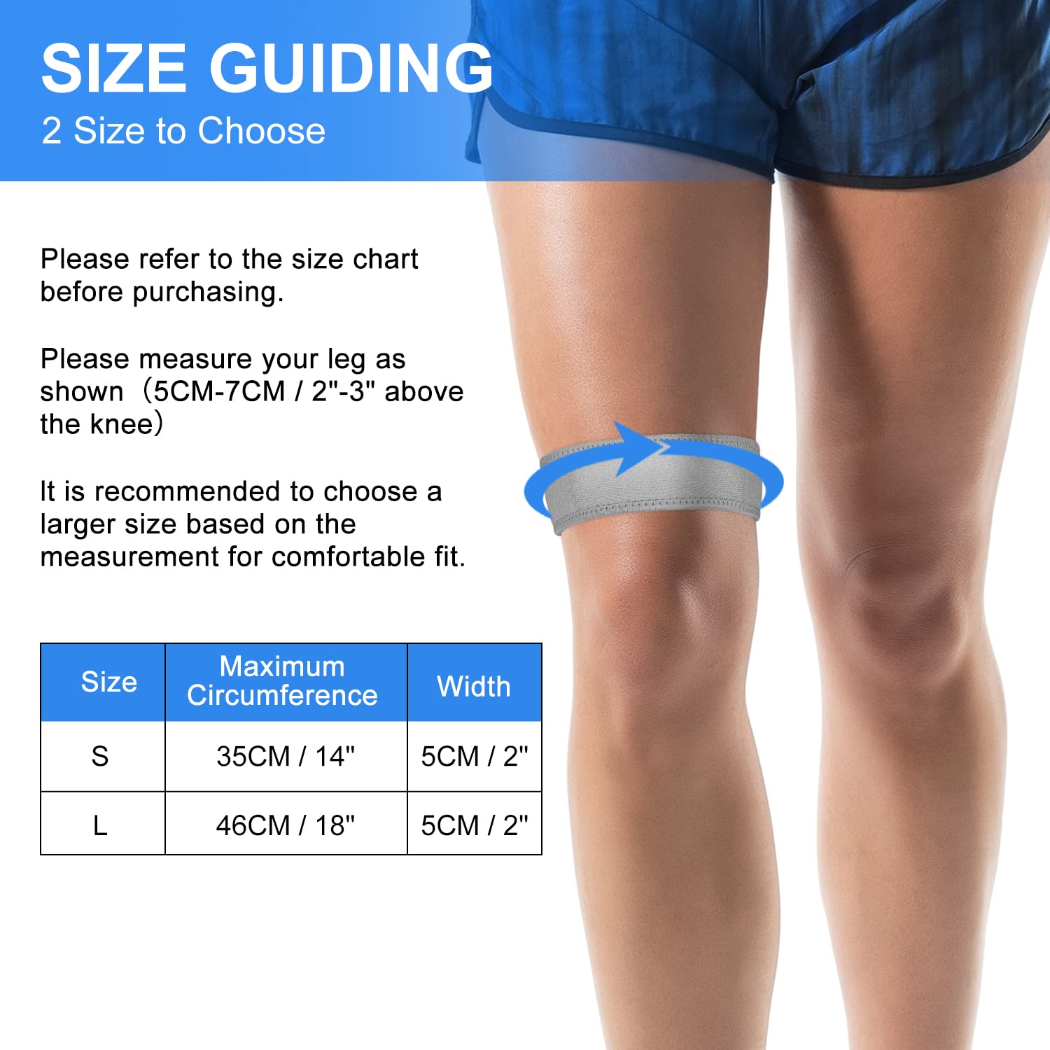 Supregear IT Band Compression Wrap - Adjustable Knee Support Strap for Iliotibial Band Pain Relief - Perfect for Running, Cycling & Sports Recovery