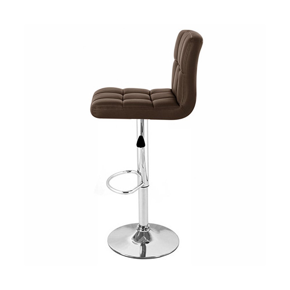 Set of 2 Boris Contemporary Leather Adjustable Barstools - Coffee Brown, Perfect for Kitchen Islands, Breakfast Bars, and Home Decor