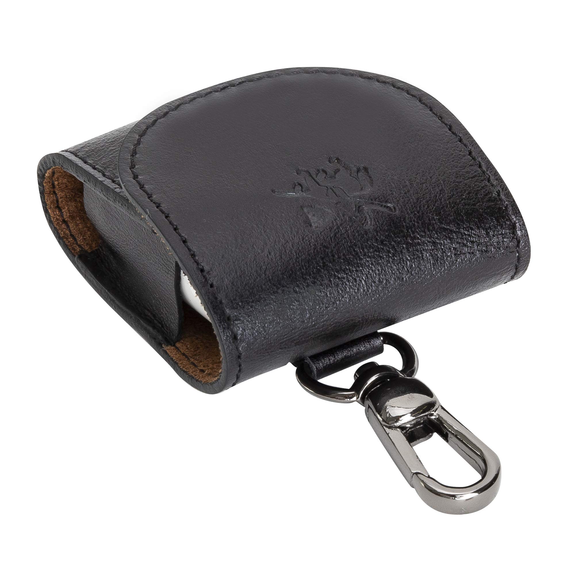 Genuine Leather Case for Apple AirPods 1 & 2 Charging Case - Premium Rustic Black Cover | Perfect for Travel, Work & Everyday Protection