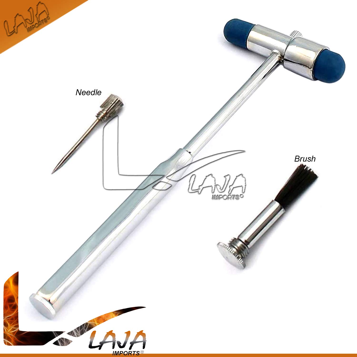 Neurological Reflex Hammer with Needle & Brush - Tromner Reflex Testing Tool for Doctors & Students - Lightweight Blue Medical Instrument for Neurologic Exams - Perfect for Clinics, Hospitals & Medical Training