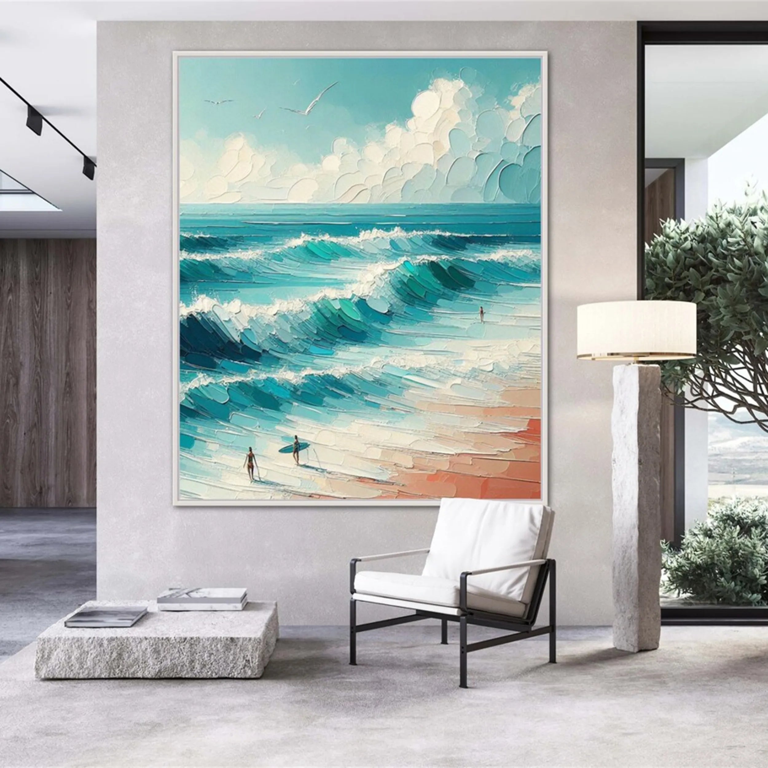 Ocean and Sky Painting #OS 139 - Handmade Seascape Wall Art for Home & Office Decor - Perfect for Living Room, Bedroom or Beach House