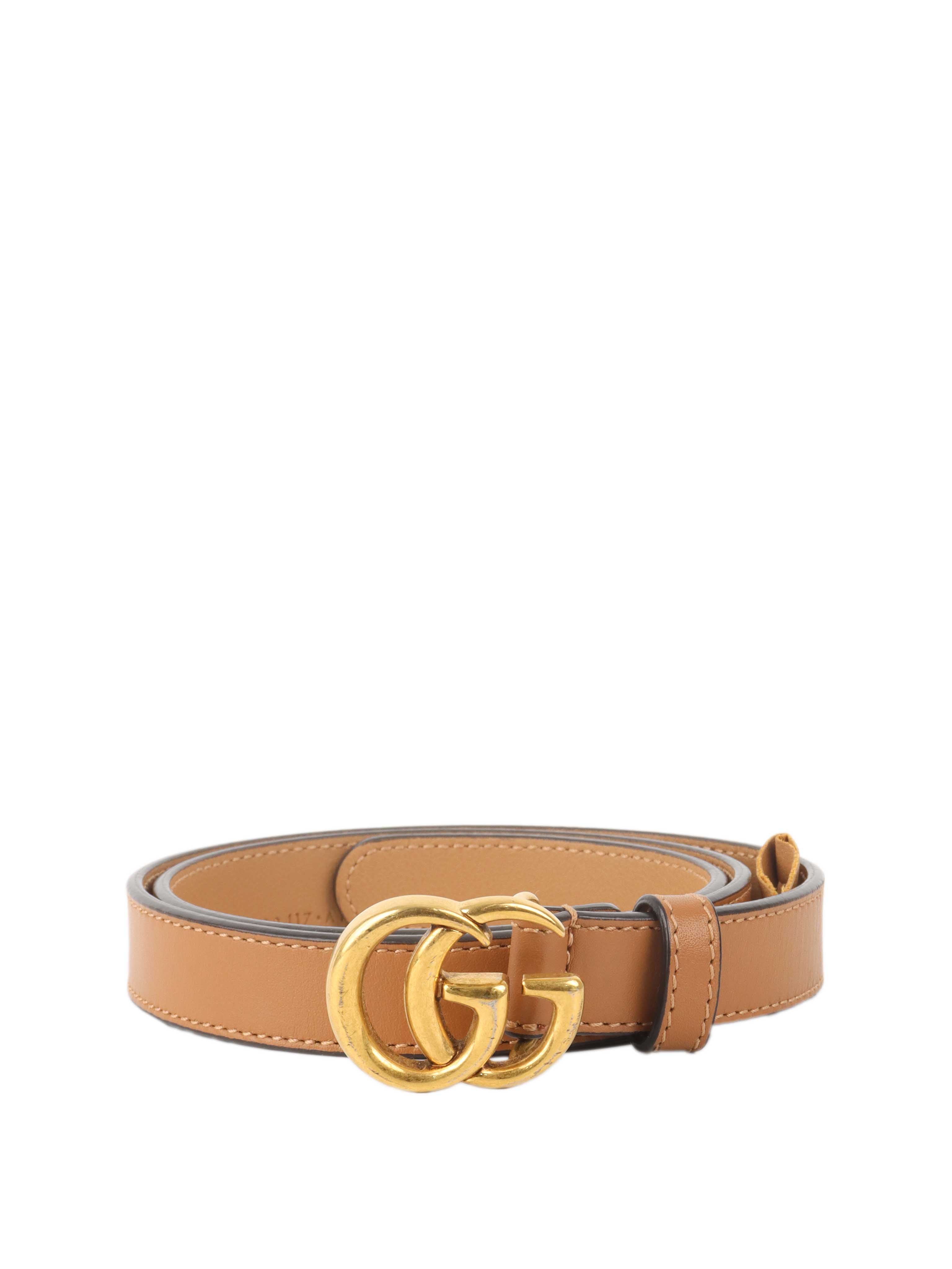 Gucci GG Marmont Thin Belt for Women - Genuine Leather Adjustable Waist Belt in Brown | Perfect for Jeans, Dresses & Casual Outfits