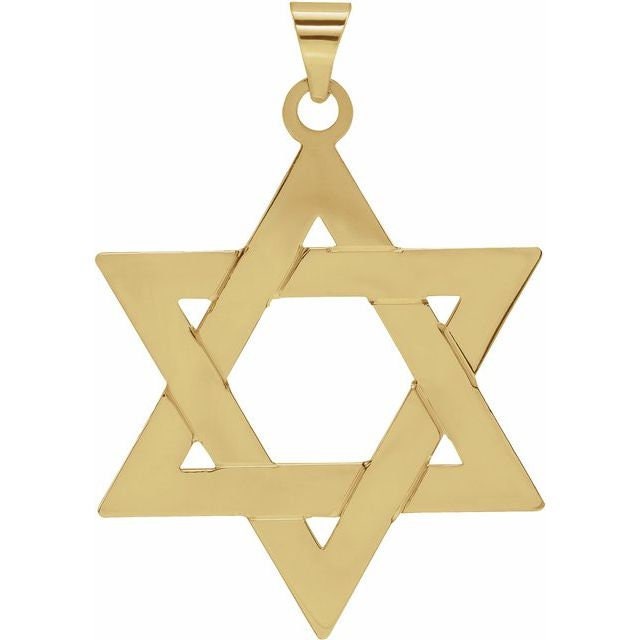 14K or 18K Solid Gold Star of David Pendant - Sterling Silver Option - Elegant Jewish Necklace for Men & Women - Perfect for Hanukkah, Bar Mitzvah & Everyday Wear