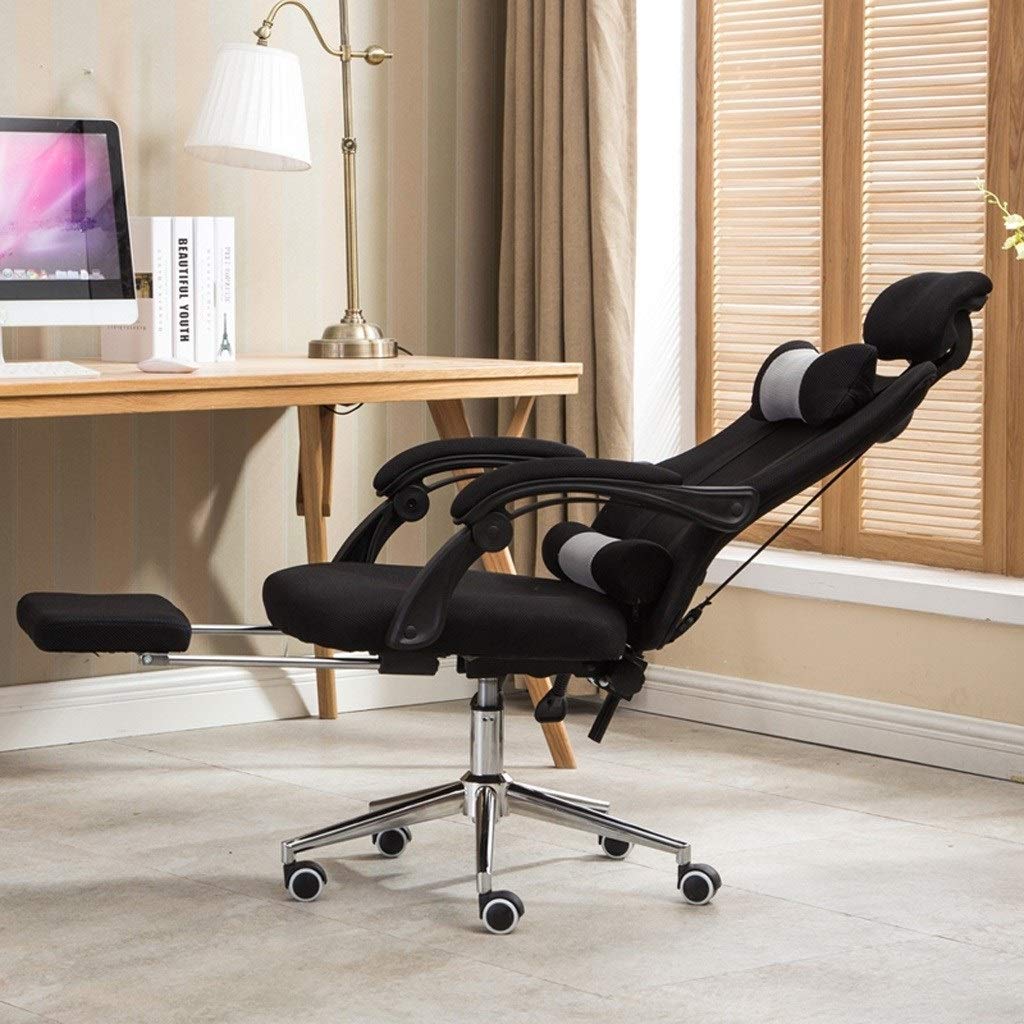 Ergonomic Office Chair with Mesh Back, Adjustable Height & Footrest - Home & Computer Desk Chair for Comfortable Work - Gray (Size A) - Perfect for Long Hours Sitting, Gaming & Remote Work