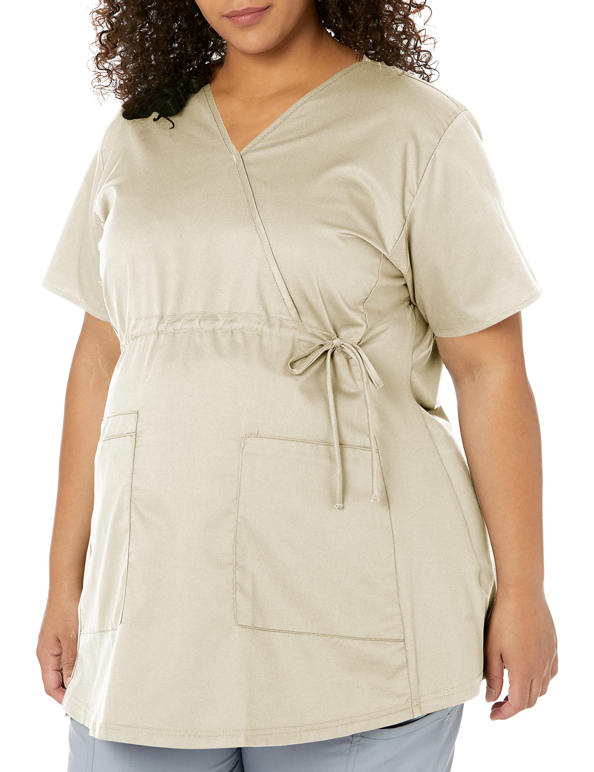 Women's Wonderwork Maternity Top - Soft Stretchy Pregnancy Shirt in Khaki (X-Small) | Comfortable Nursing & Everyday Wear for Expecting Moms