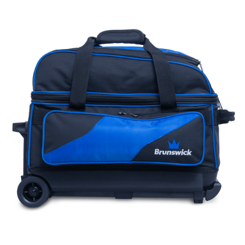 Brunswick Zone Double Roller Blue Bowling Bag - Durable & Spacious for Bowling Balls & Accessories - Perfect for League Play & Tournaments