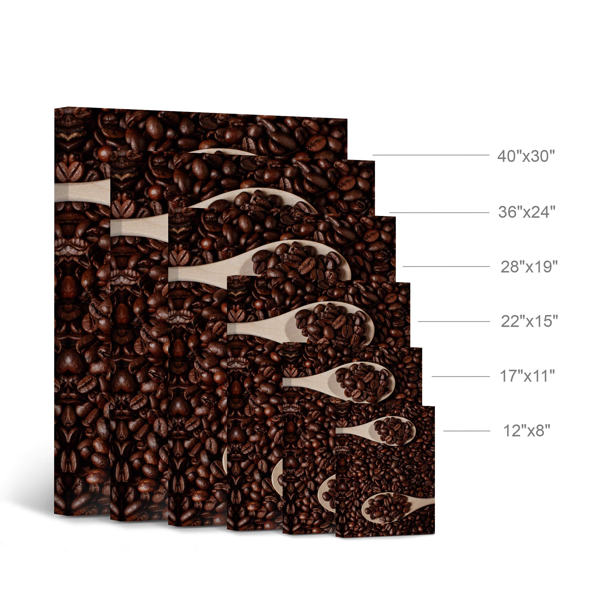 Premium Tasty Coffee Beans on Wood Spoon Canvas Wall Art Print - Modern Kitchen & Cafe Decor, Farmhouse Dining Room Artwork, Housewarming Gift (36x24 Inch) - Perfect for Restaurants, Coffee Shops & Home Decor