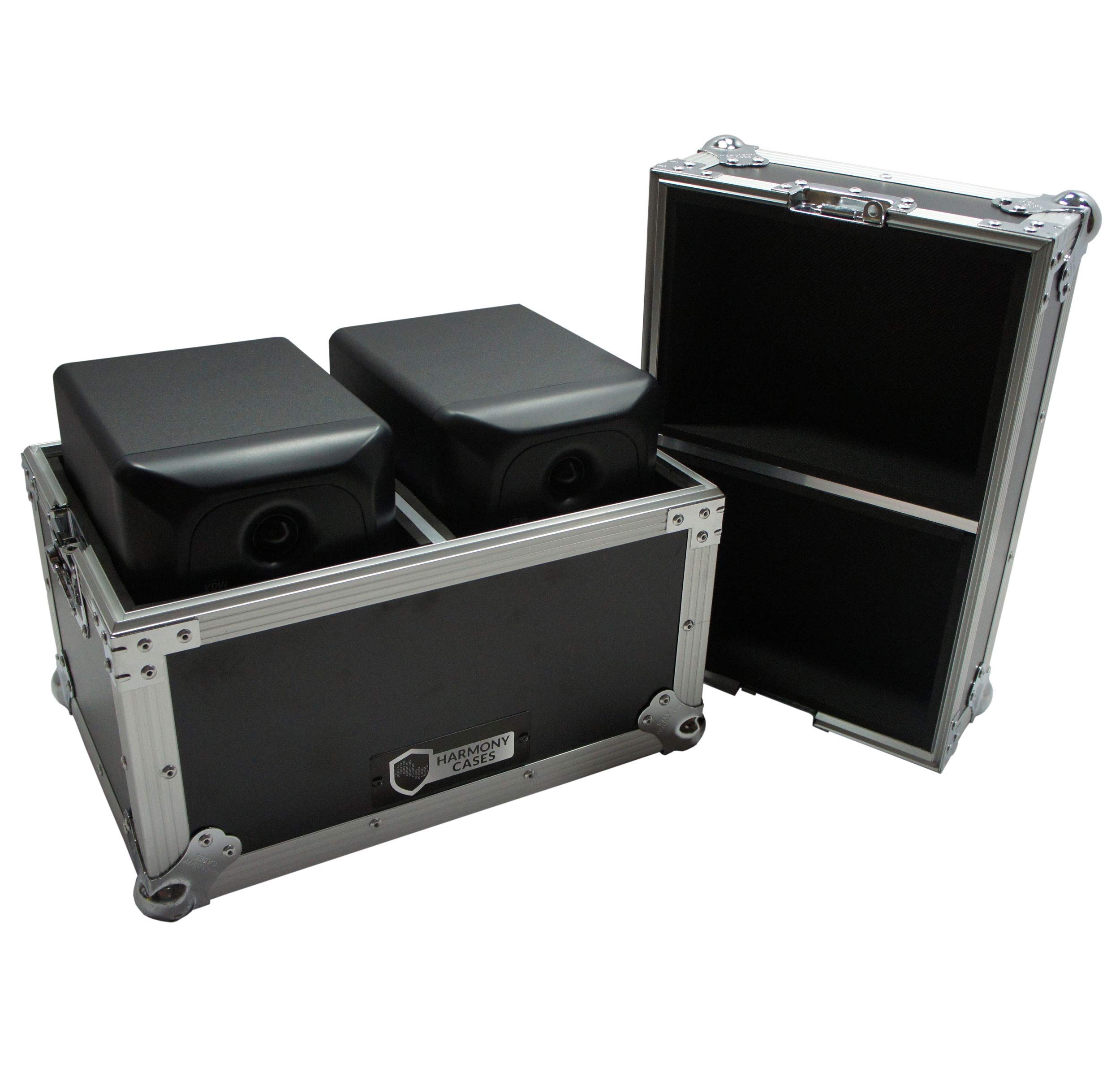 Harmony Audio HCSTUMON5 Custom Flight Transport Case for JBL 305P Studio Monitors - Durable Protective Cover for DJ Equipment, Music Studio & Travel Use
