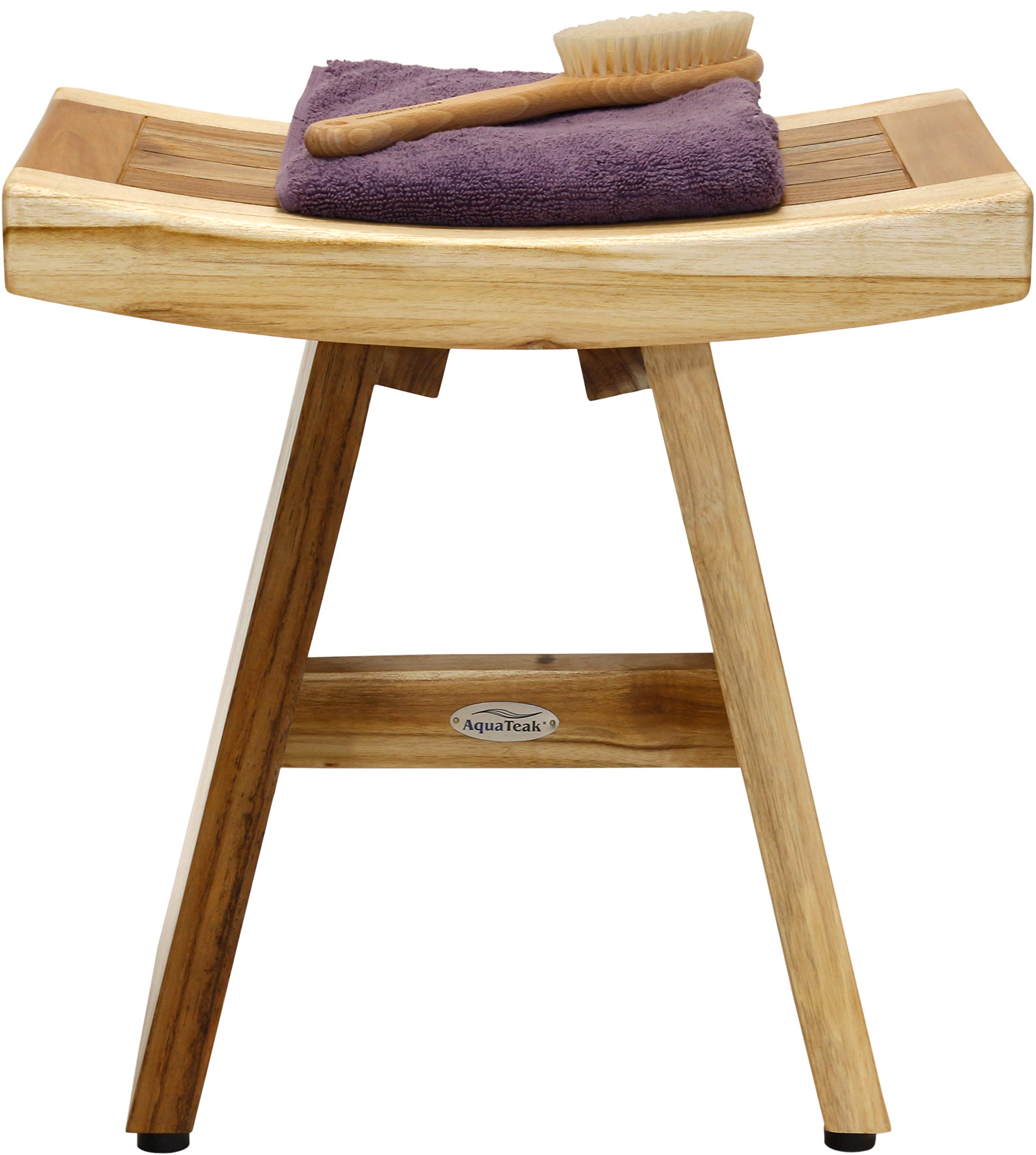 AquaTeak 18 Inch Teak Shower Bench - Waterproof Bath Seat for Spa, Sauna & Bathroom - Non-Slip Shower Stool with Rustproof Hardware - Perfect for Elderly & Disabled Accessibility