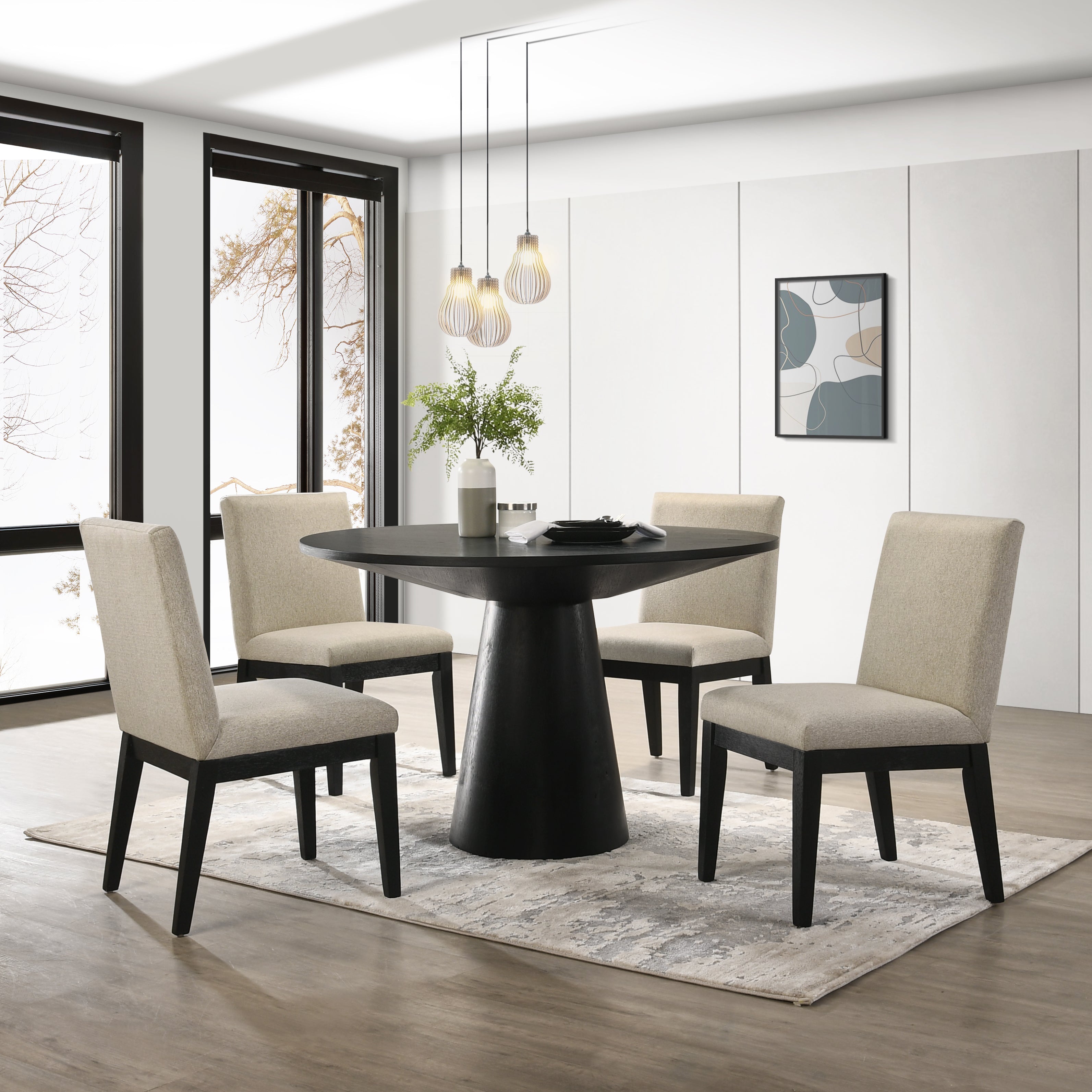 Roundhill Furniture Rocco Contemporary 5-Piece Dining Set - 42