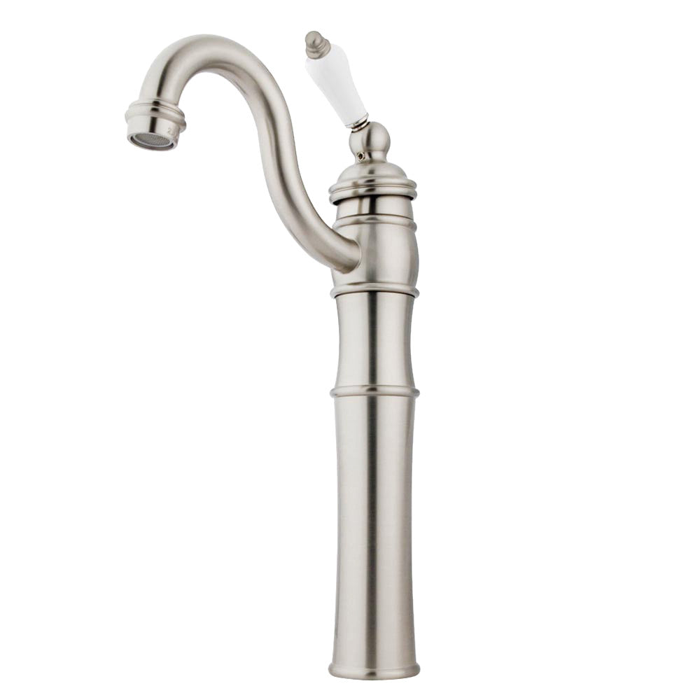 Kingston Brass KB3422PL Modern Vessel Sink Faucet - Single Hole Bathroom Sink Faucet with High Arc Spout for Vanity, Powder Room & Luxury Bathroom Decor