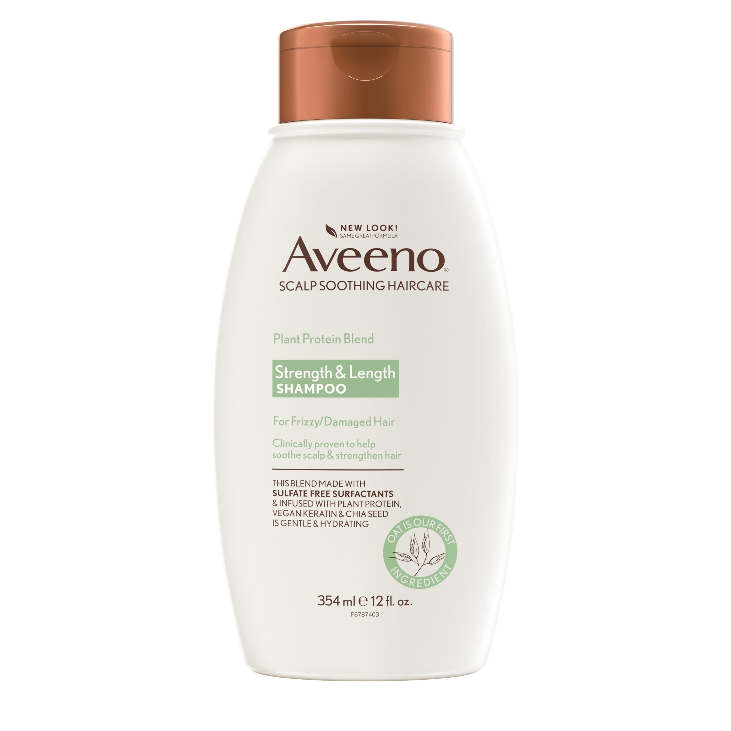 Aveeno Plant Protein Blend Shampoo for Strong & Healthy Hair - 12 fl oz | Sulfate-Free Hair Care for Daily Use at Home & Salon | Nourishing Formula for Damaged Hair Repair & Volume Boost