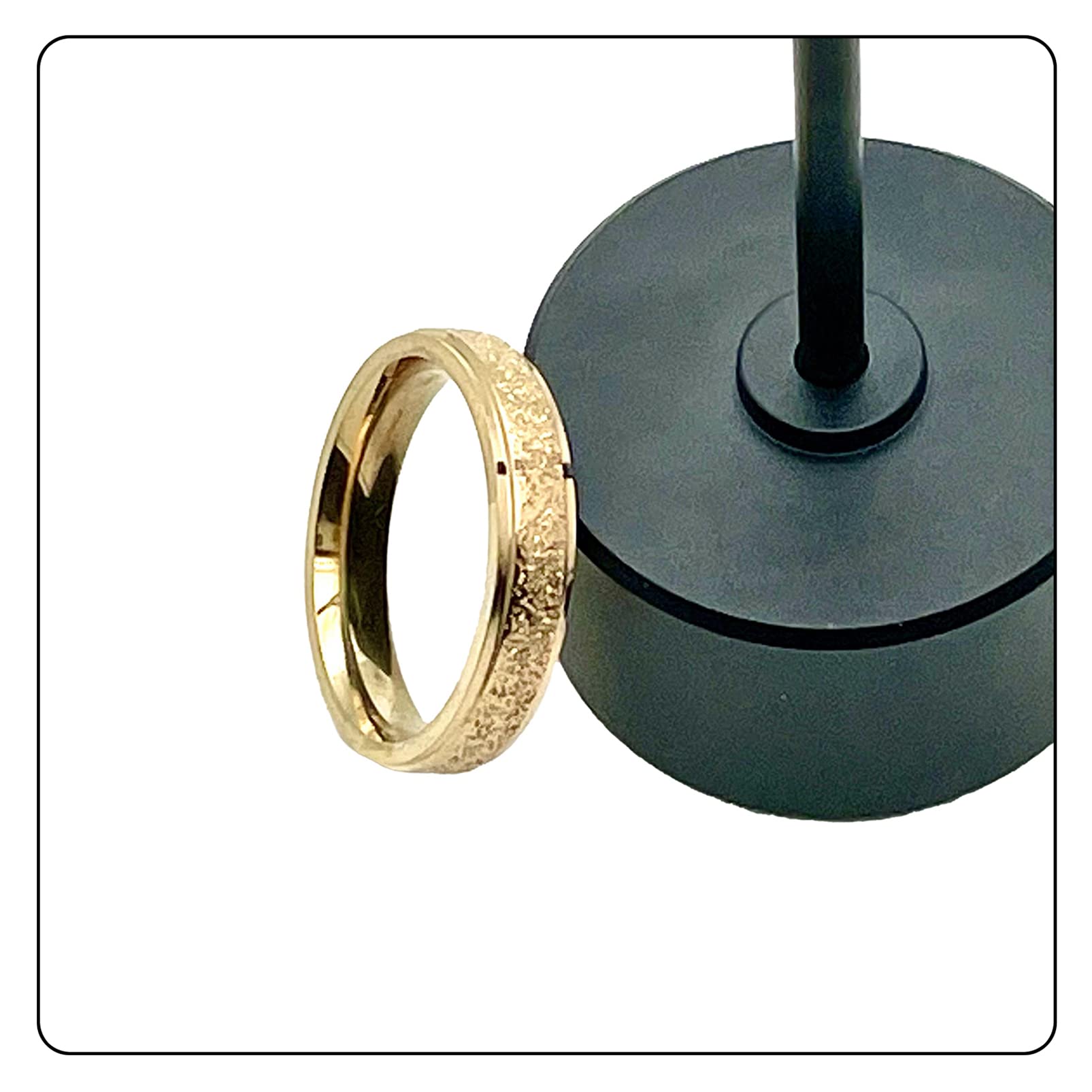 Elegant Rose Gold Stackable Rings for Women - Stainless Steel Sandblast Crystal Band Rings Set - Perfect for Everyday Wear, Gift Giving & Special Occasions