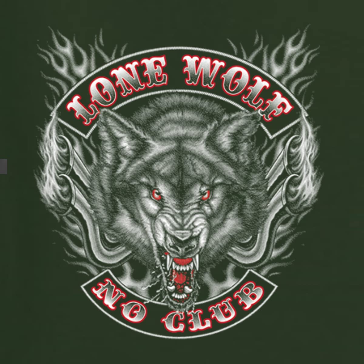 Lone Wolf No Club Cool Motorcycle Biker Fire Fashion Mens Graphic Tank Top for Summer Riding and Outdoor Adventures