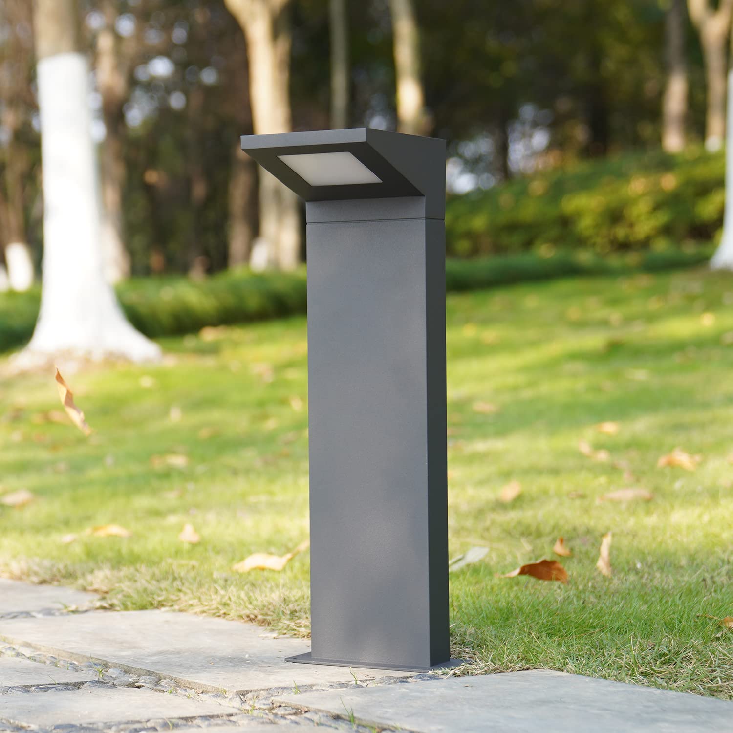 Outdoor LED Landscape Path Lights - 27.6 Inch IP54 Waterproof Modern Bollard Lights for Driveway, Garden, Lawn & Courtyard Decoration (3000K Warm White) - Perfect for Pathway Lighting, Yard Illumination & Nighttime Safety